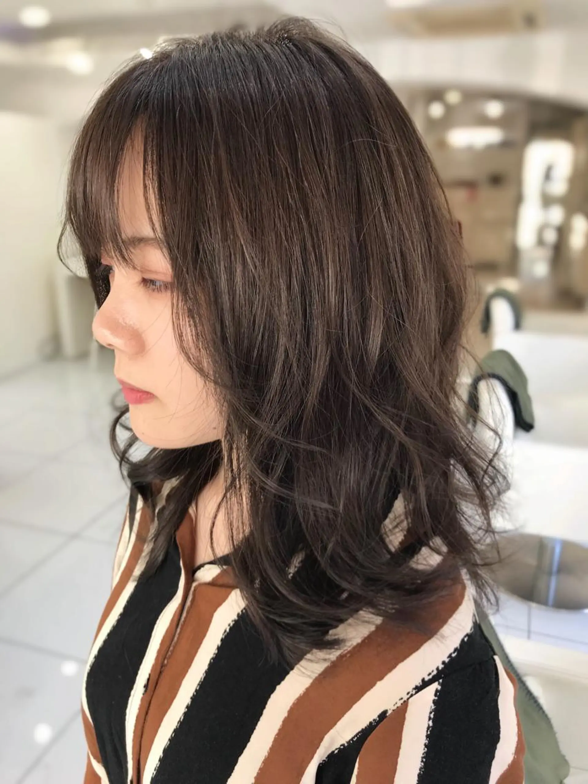 セミロング カラー パーマ ヘアアレンジ メンズ キッズ ネイル マツエク・マツパ カット ヘアカラー トリートメント 20代半ば上質なへア ケア 髪質改善 大西のヘアスタイル