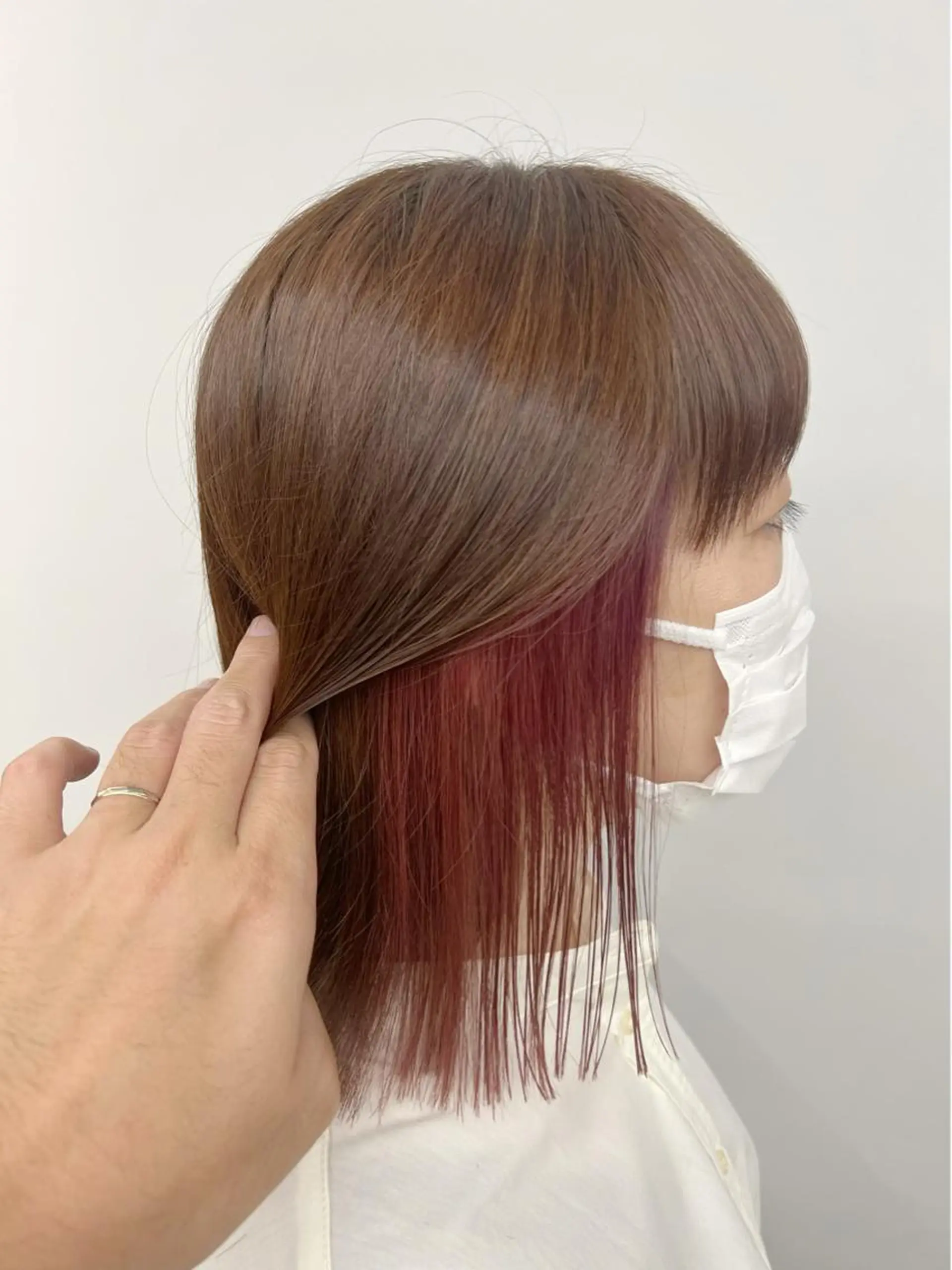 ミディアム カラー インナーカラー ピンクカラー 代表　YUKI ☆のヘアスタイル