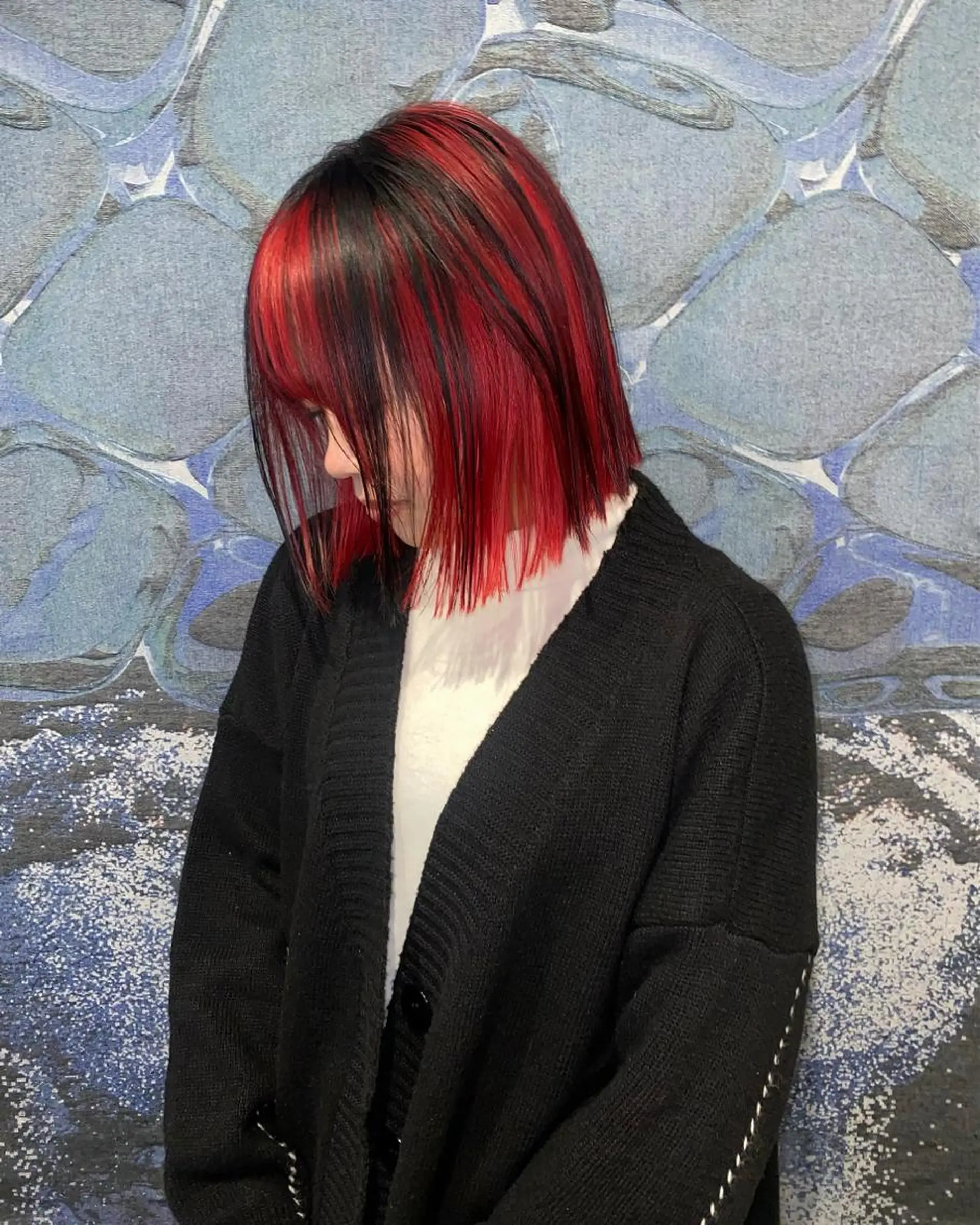 ショート カラー ヘアアレンジ 黒髪 レッドカラー GIVET (ジヴェ)所属・撮影モデル募集 🦋soemikaのヘアスタイル