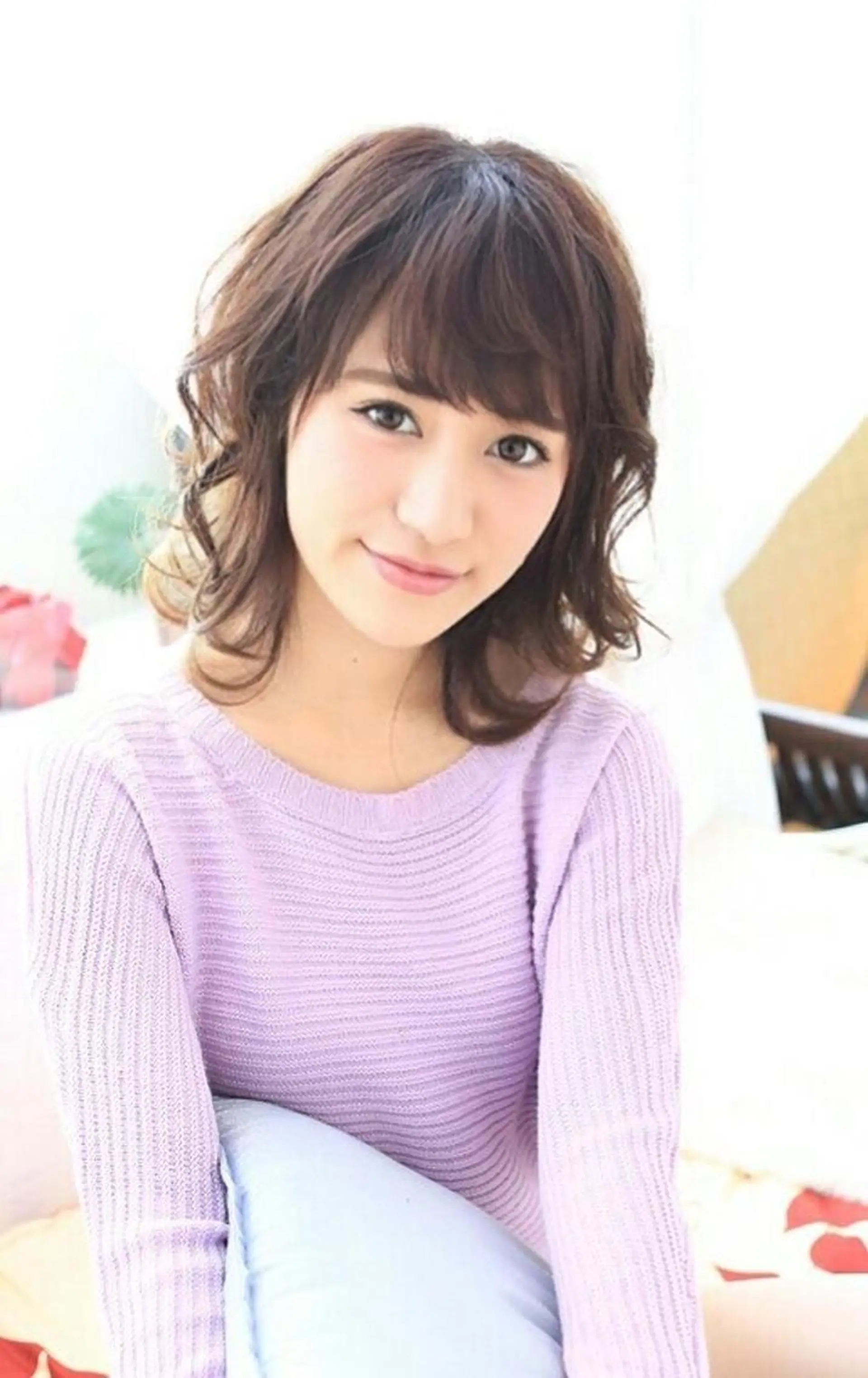 ミディアム カラー パーマ innocent 青葉台駅桜台公園前店のヘアスタイル