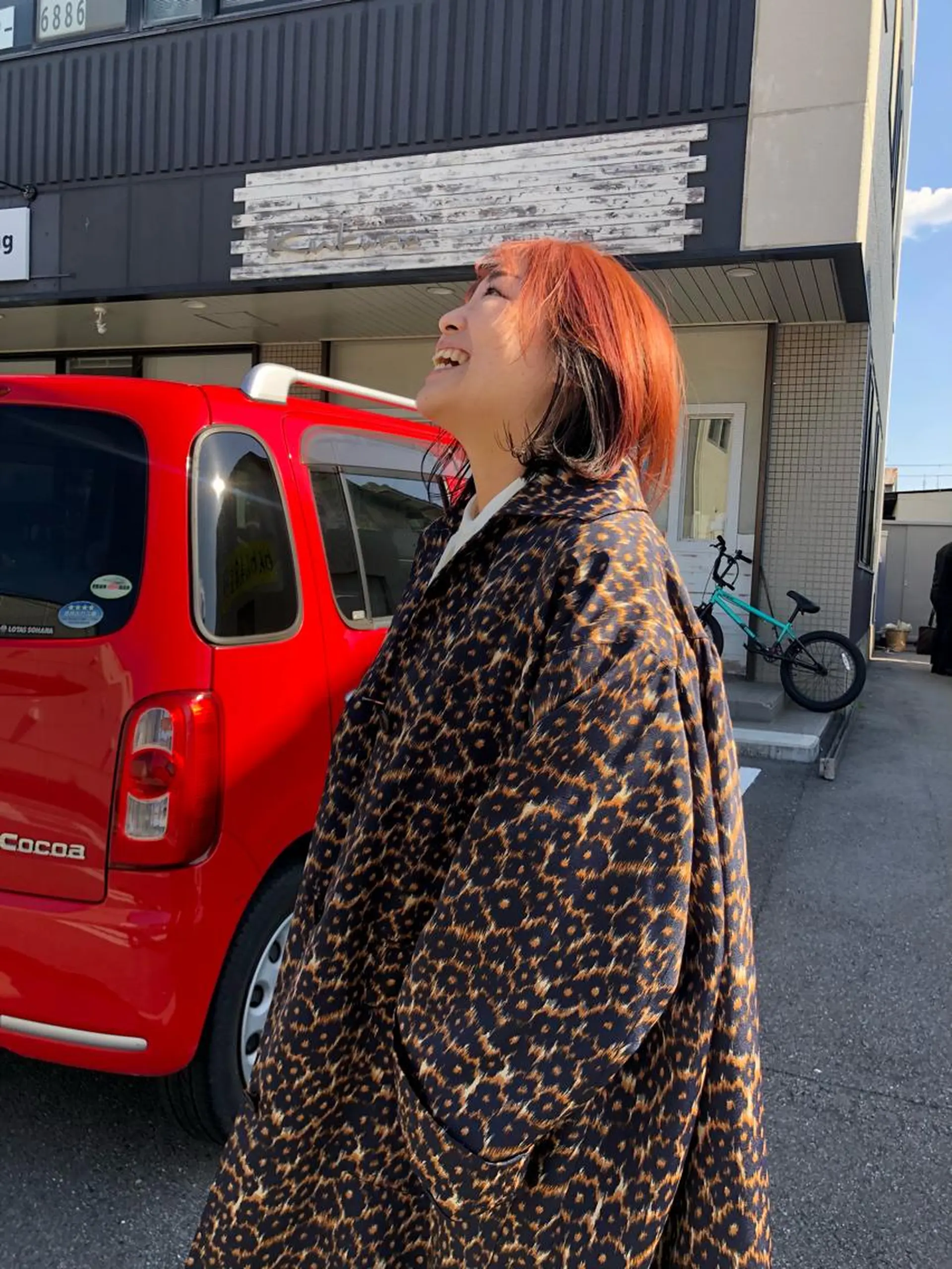 カラー 黒髪 オレンジ Kukuna所属・原田 慎吾のヘアスタイル