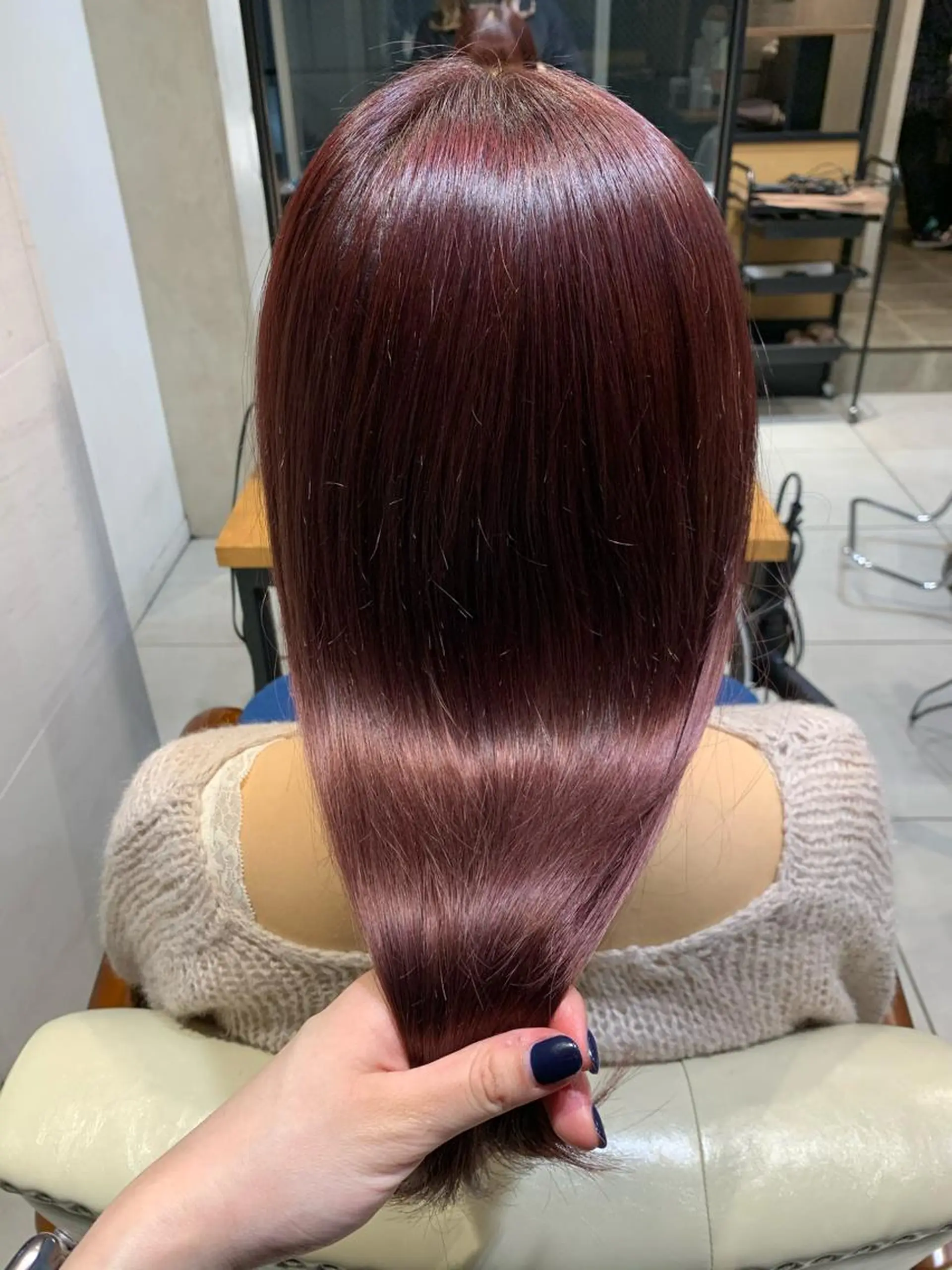 セミロング ヘアカラー トリートメント soëll所属・🤍そぶえ　ゆうな/ 暖色カラー/縮毛矯正のヘアスタイル