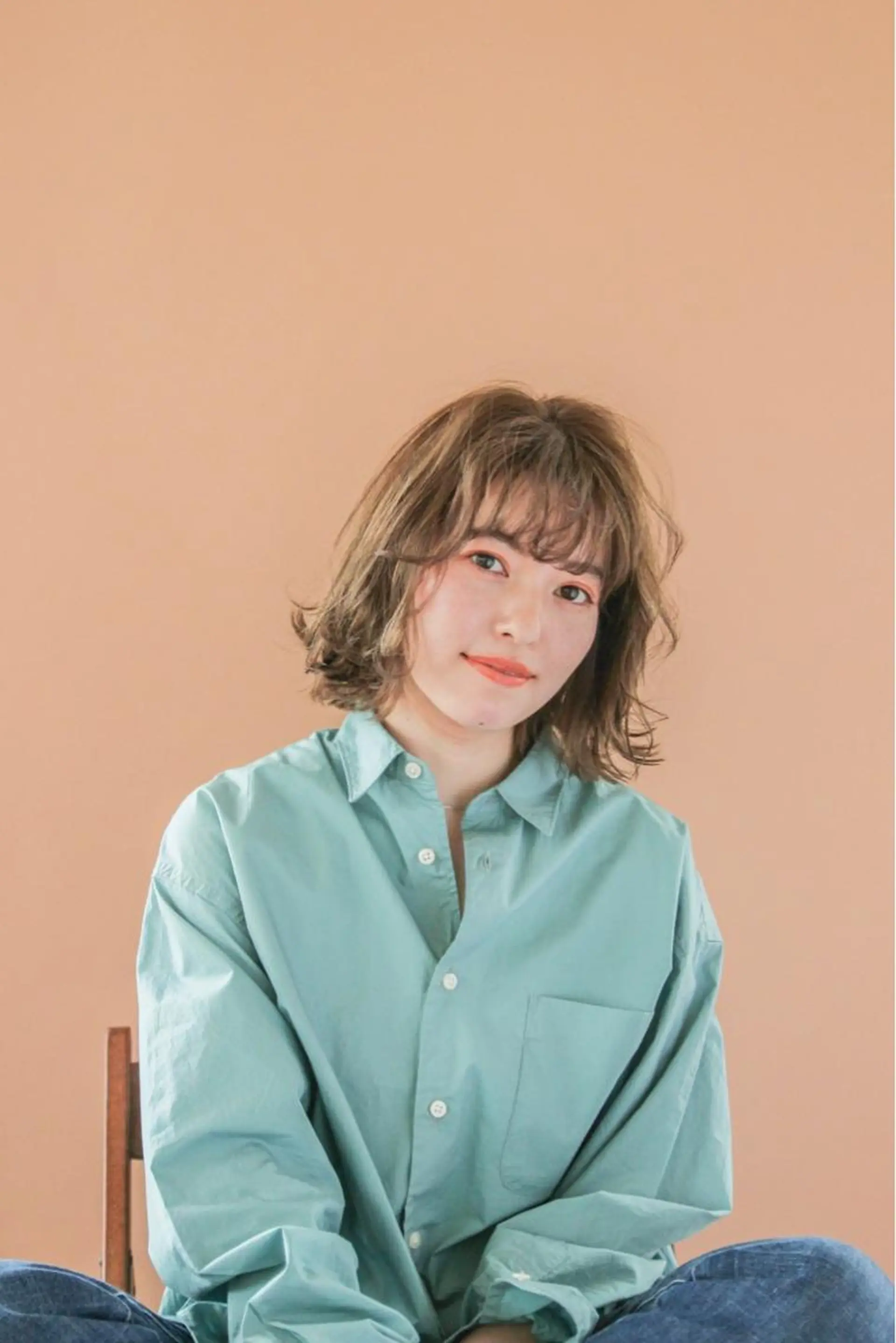 ミディアム 【完全個室】大宮東口 暖色カラー/山崎唯奈のヘアスタイル