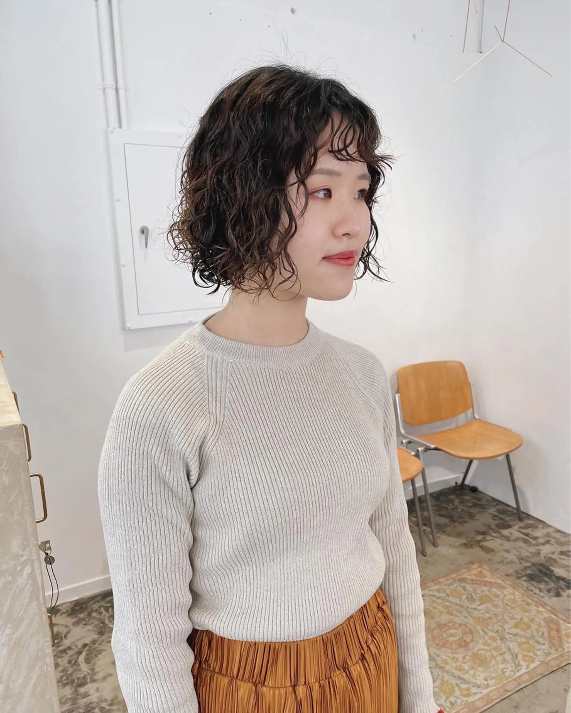 ミディアム パーマ スギヤマ ショウゴのヘアスタイル