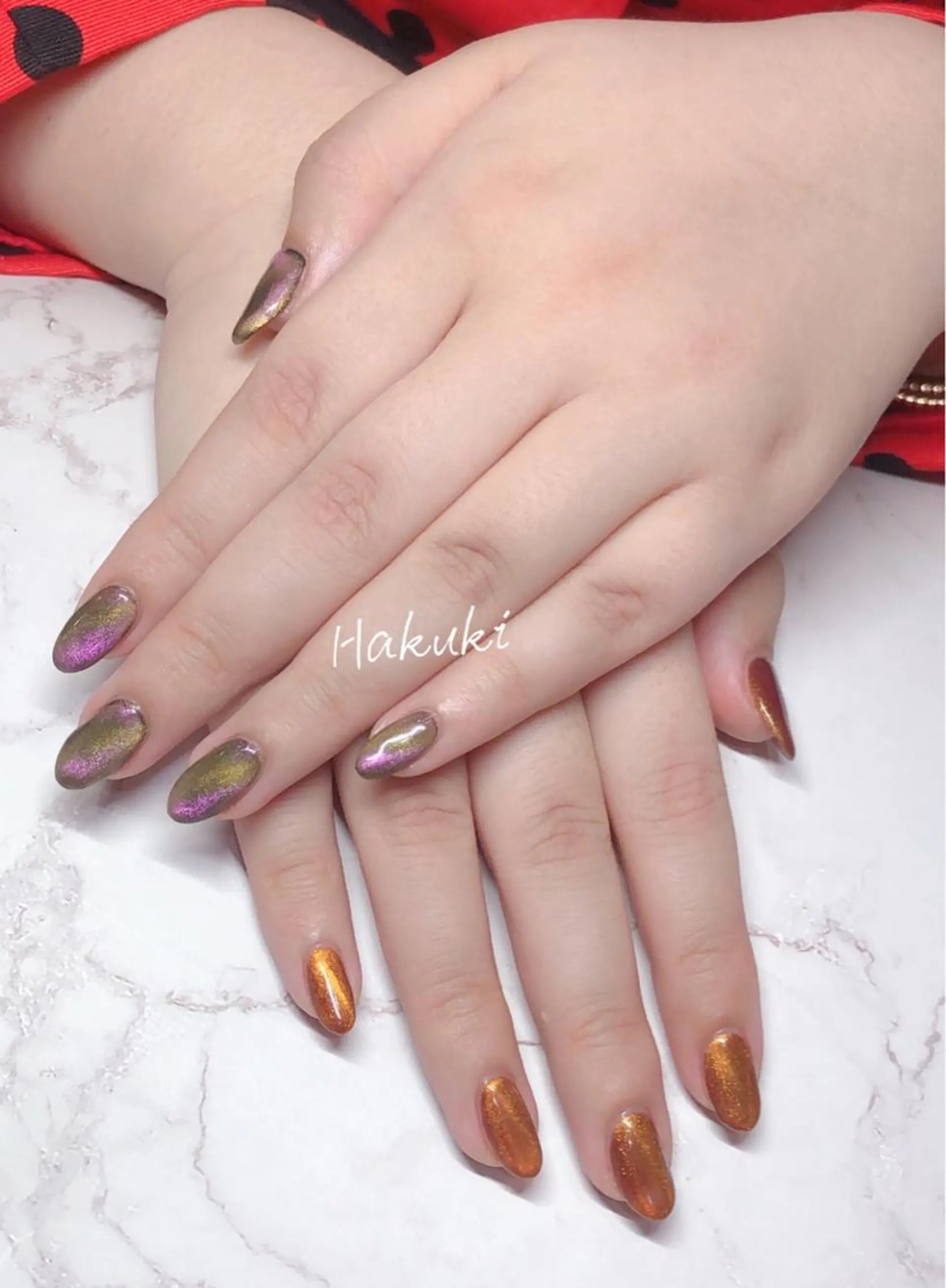 ネイル ハンドネイル ハンドケア ハク キのネイルデザイン