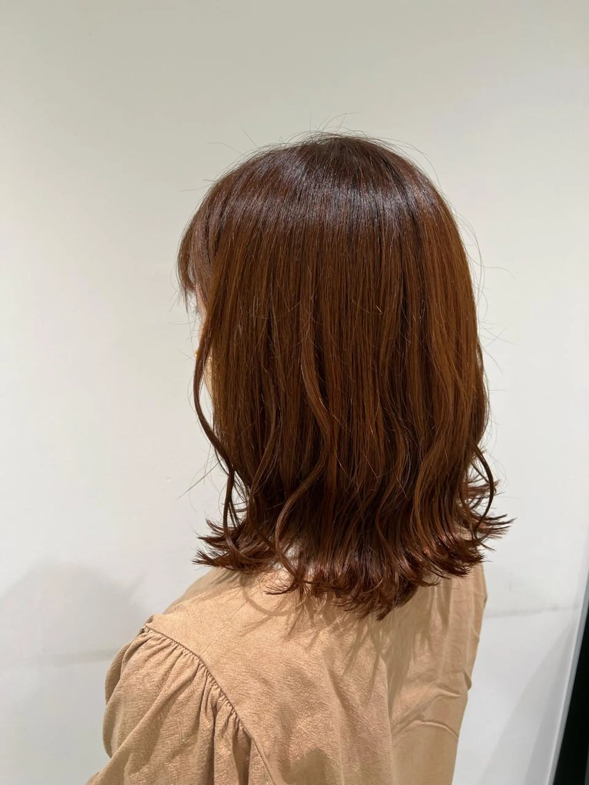 ミディアム カラー ベージュカラー ブリーチ ブリーチなしカラー オレンジ オレンジベージュ ヘアカラー トリートメント 【暖色カラー特化】 中山由梨のヘアスタイル