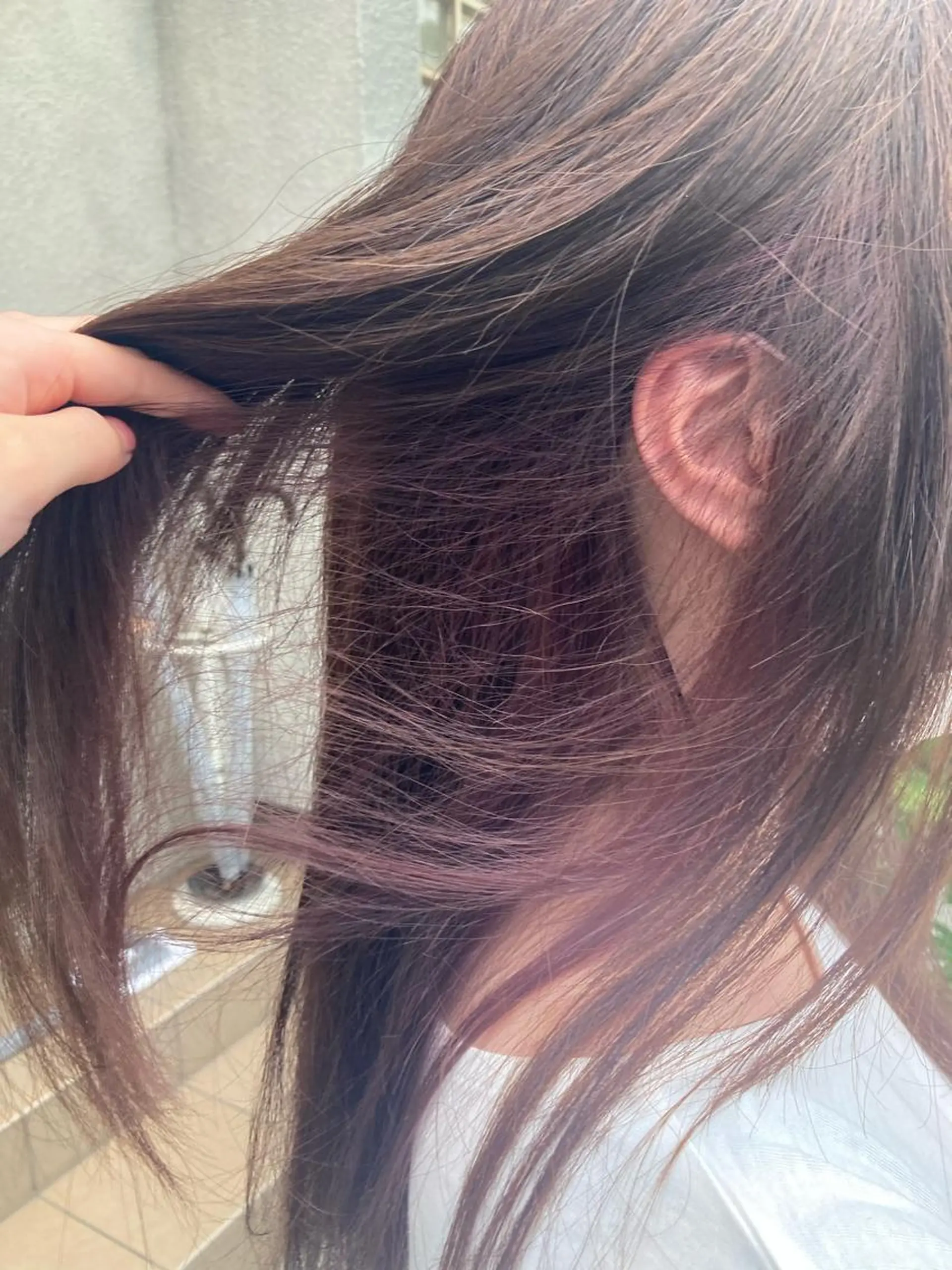 ロング ピンクラベンダー 菅 未祐のヘアスタイル