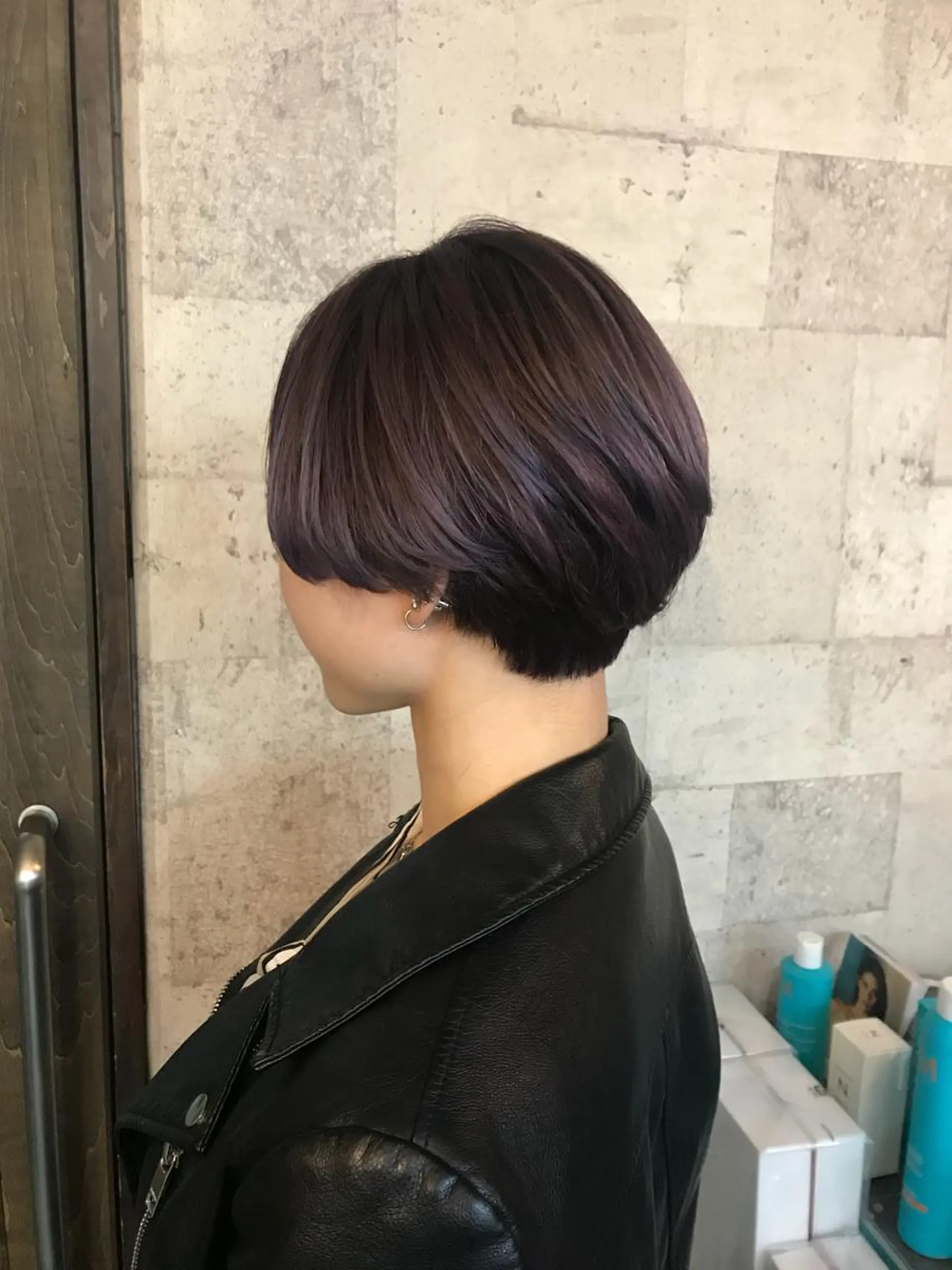 ショート カラー ブリーチ パープルカラー インナーカラー/天神 ブリーチ/吉田のヘアスタイル