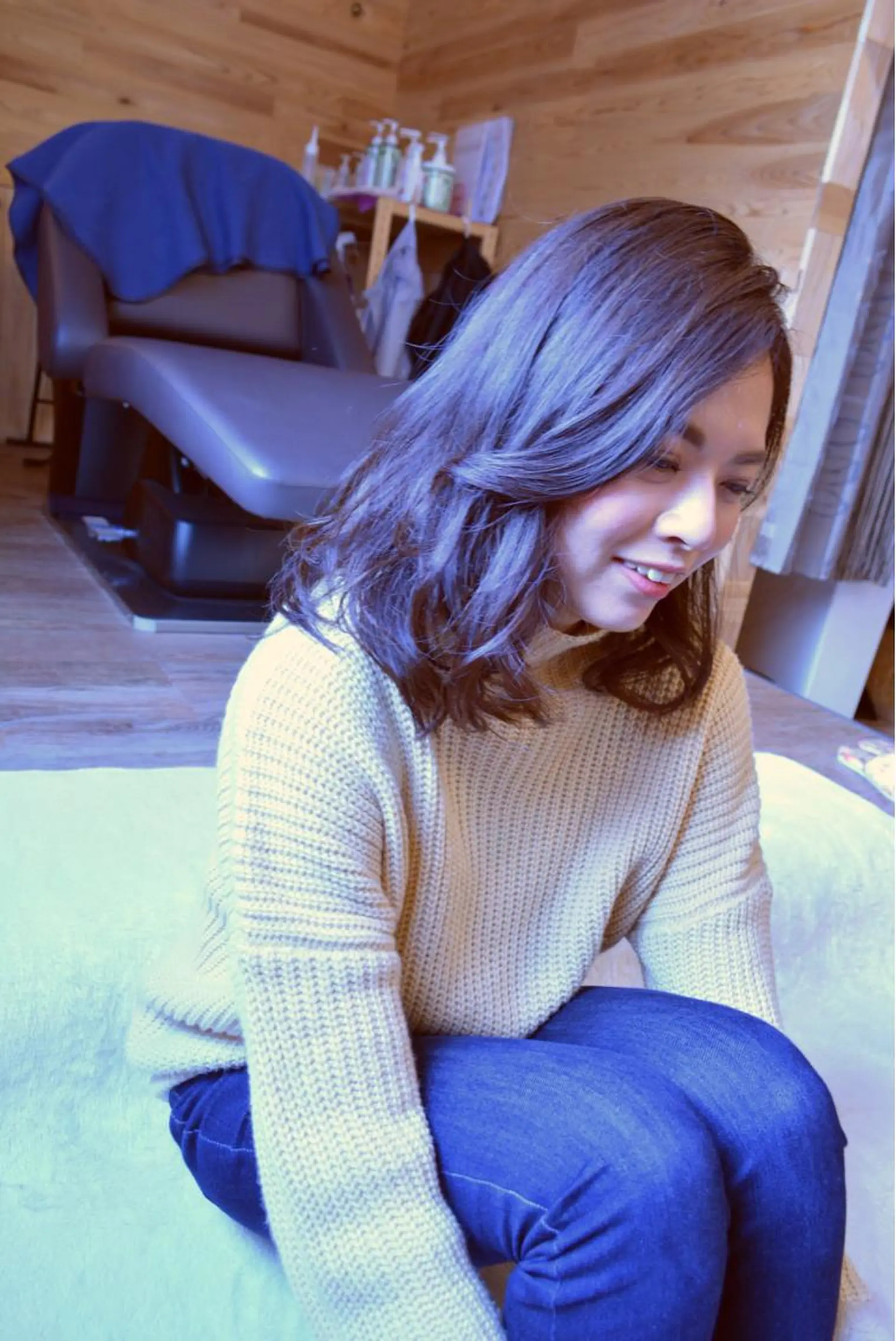 セミロング カラー パーマ ヘアアレンジ ラベンダーカラー 外ハネヘア belle chambreイブカのその他イメージ