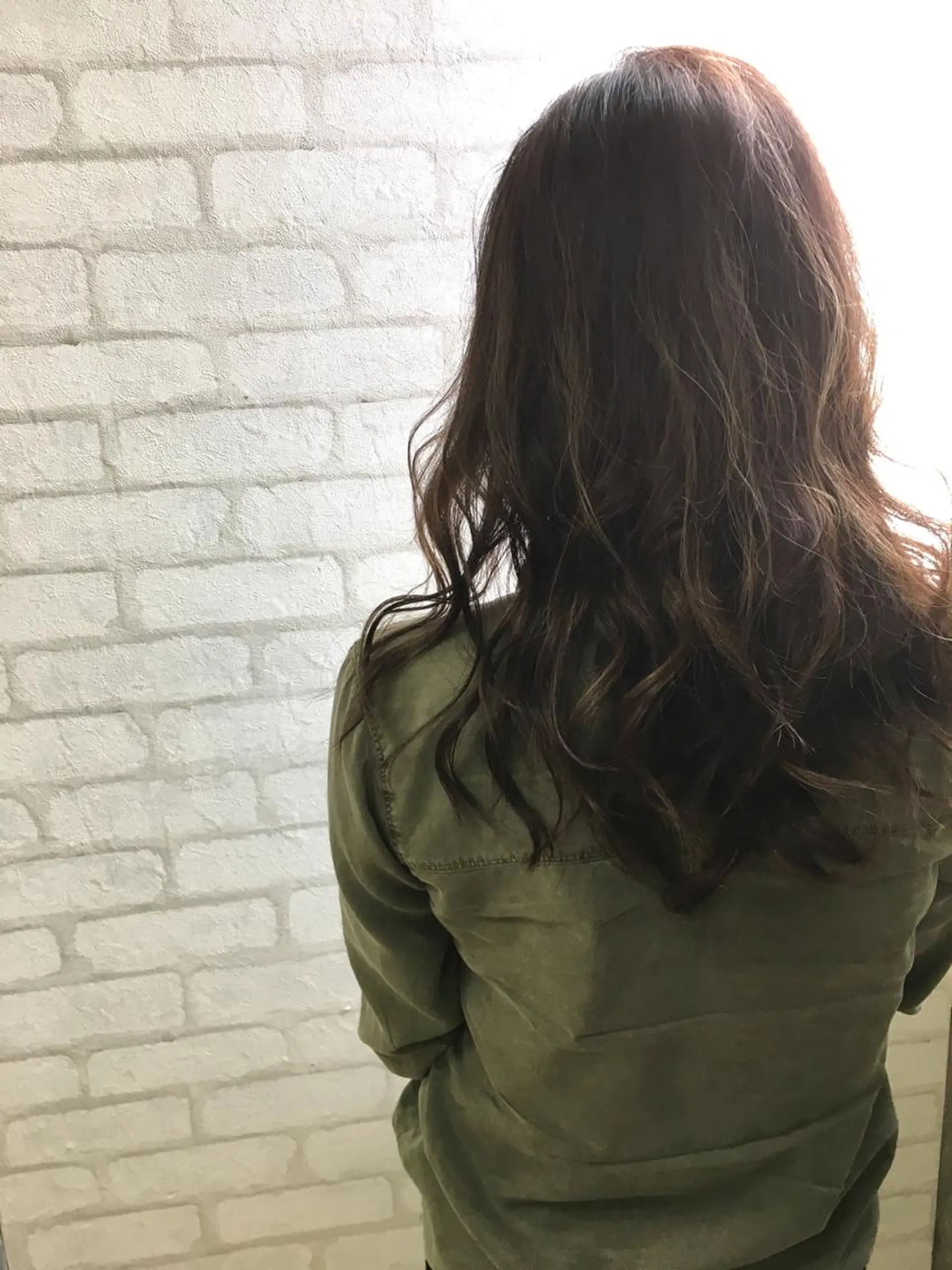 ロング ハイライト カット パーマ brace 立花のヘアスタイル