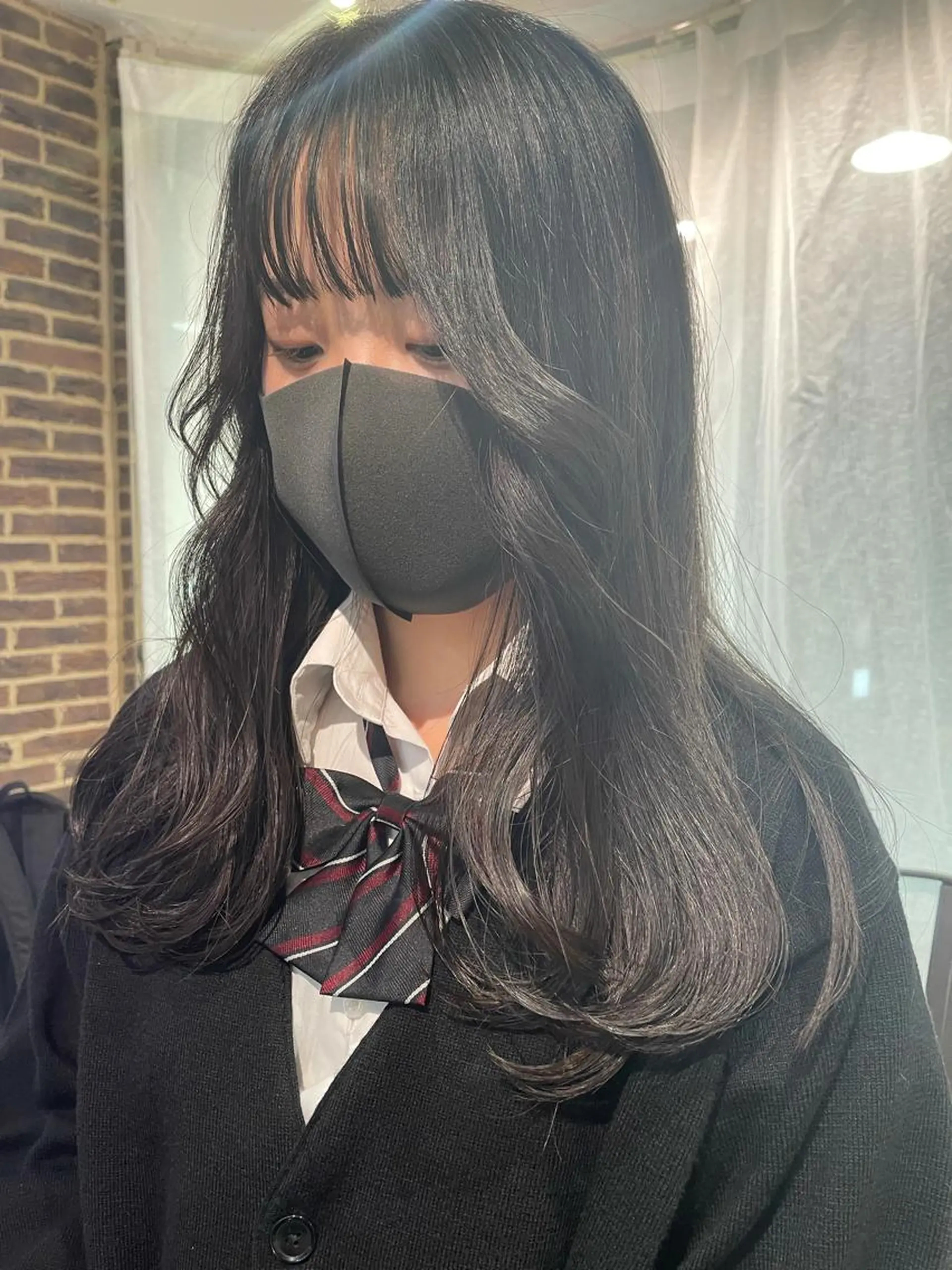 ロング 顔まわりレイヤー 顔周りカット レイヤーカット カット 韓国ヘア🦋 MIYUのヘアスタイル