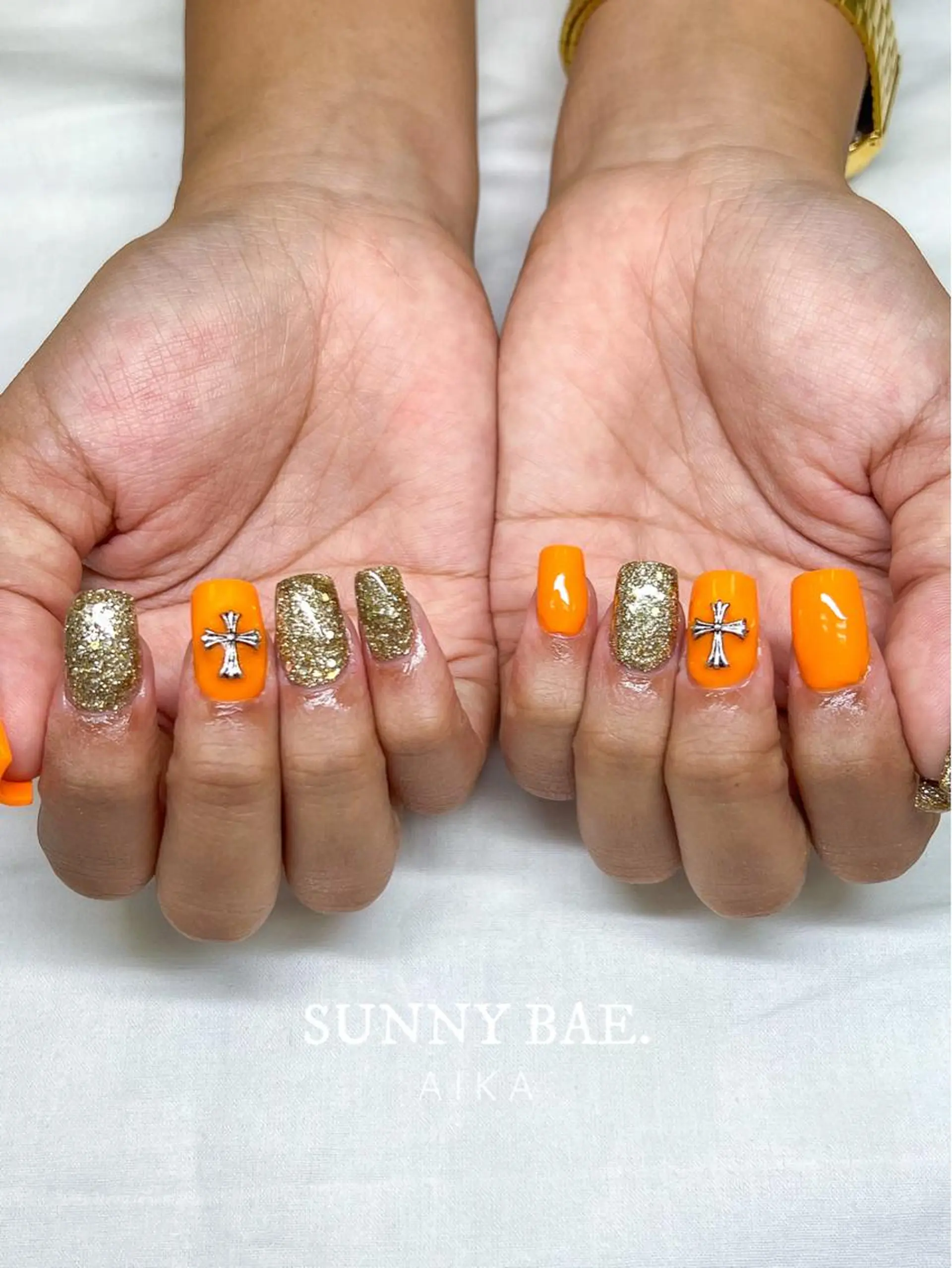 ショート ネイル ショートヘア アートネイル ジェルネイル キラキラネイル ロングネイル SUNNY BAE.所属・Made By AIKAのネイルデザイン