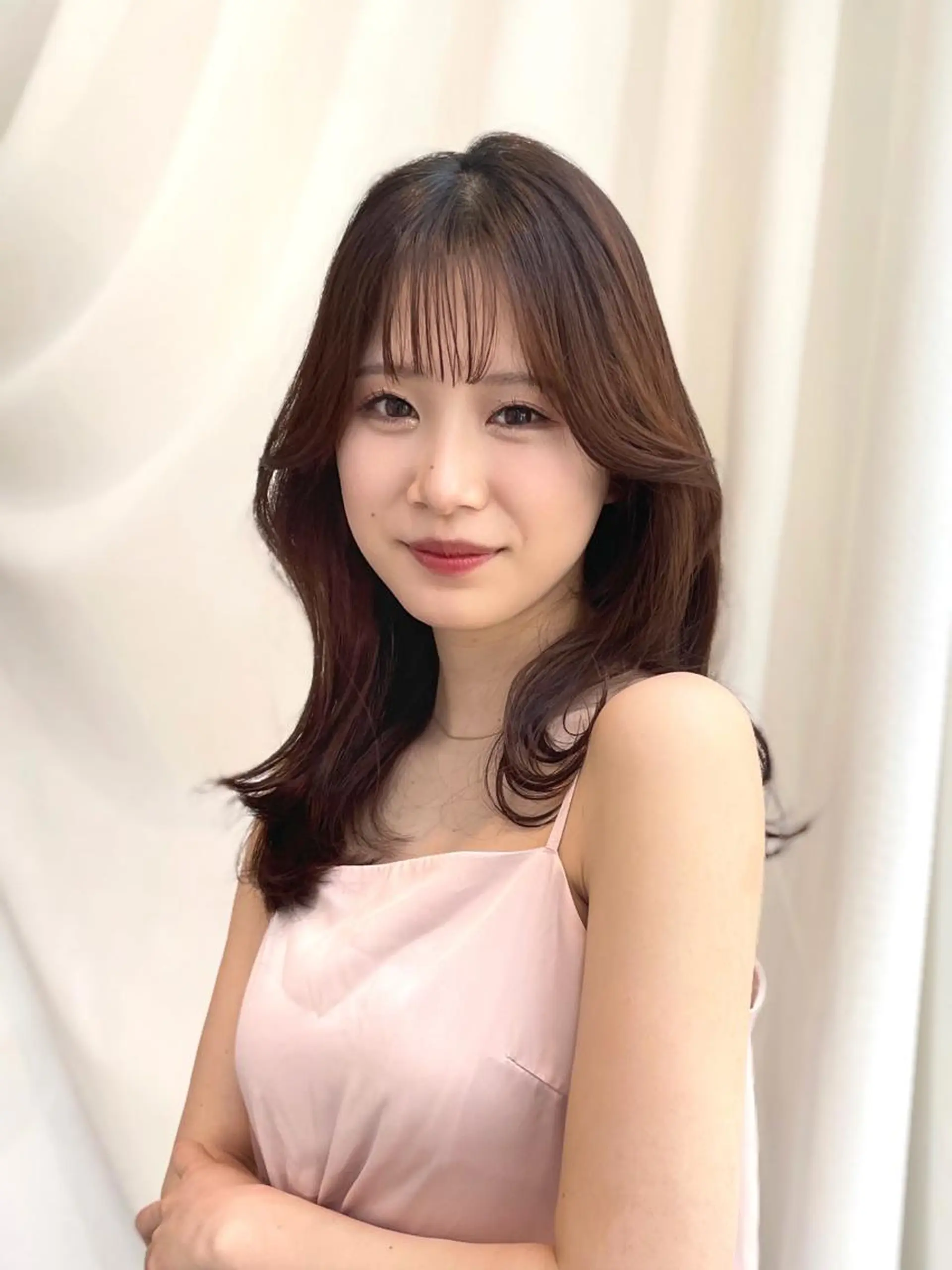 セミロング カラー ヘアアレンジ Toiro所属・🤎小顔レイヤー /ベージュ🤎友香のヘアスタイル