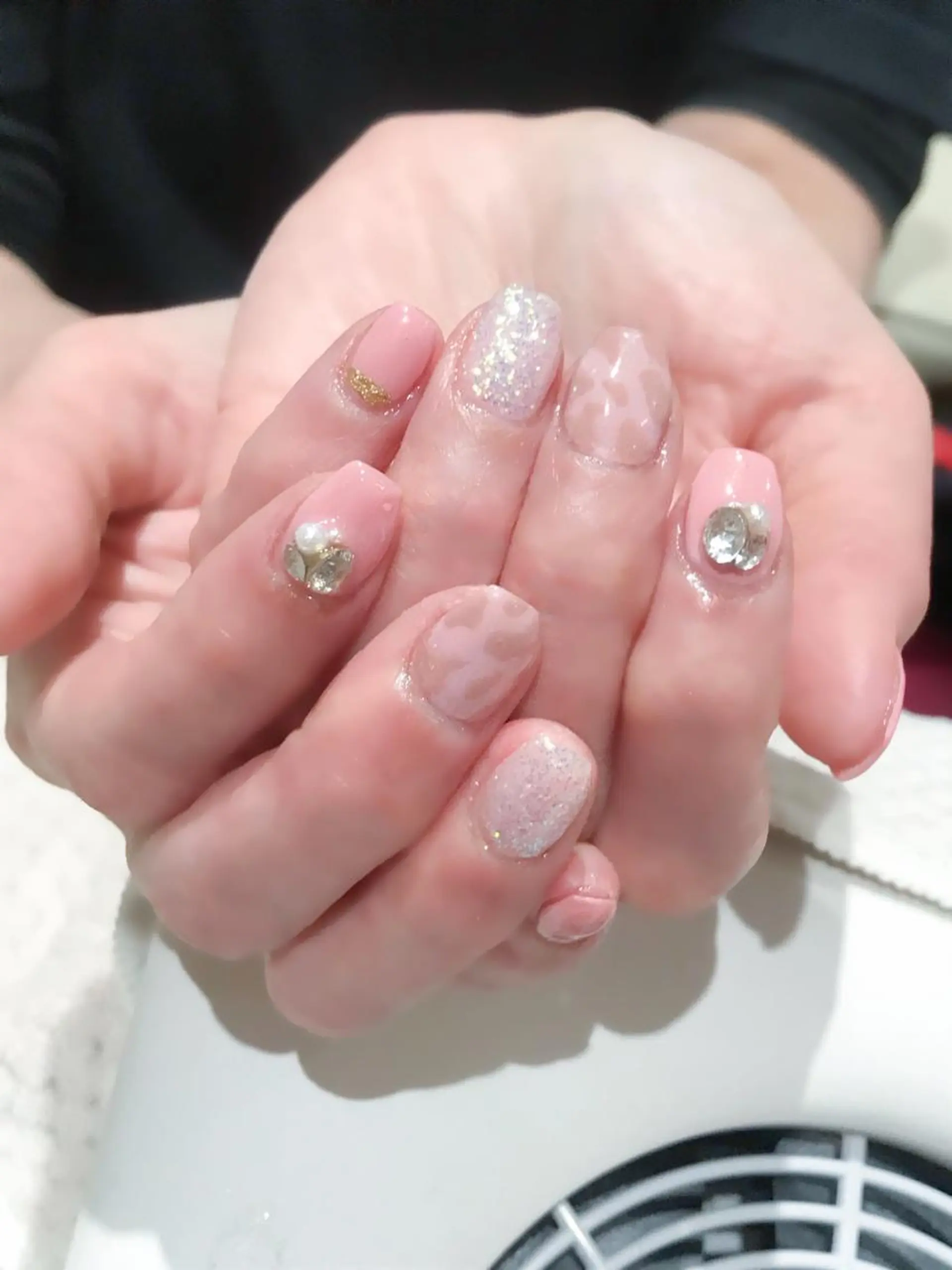 ネイル アニマル柄 ジェルネイル ガーリー キラキラネイル ラメ(グリッター) Nyanco Nailのネイルデザイン