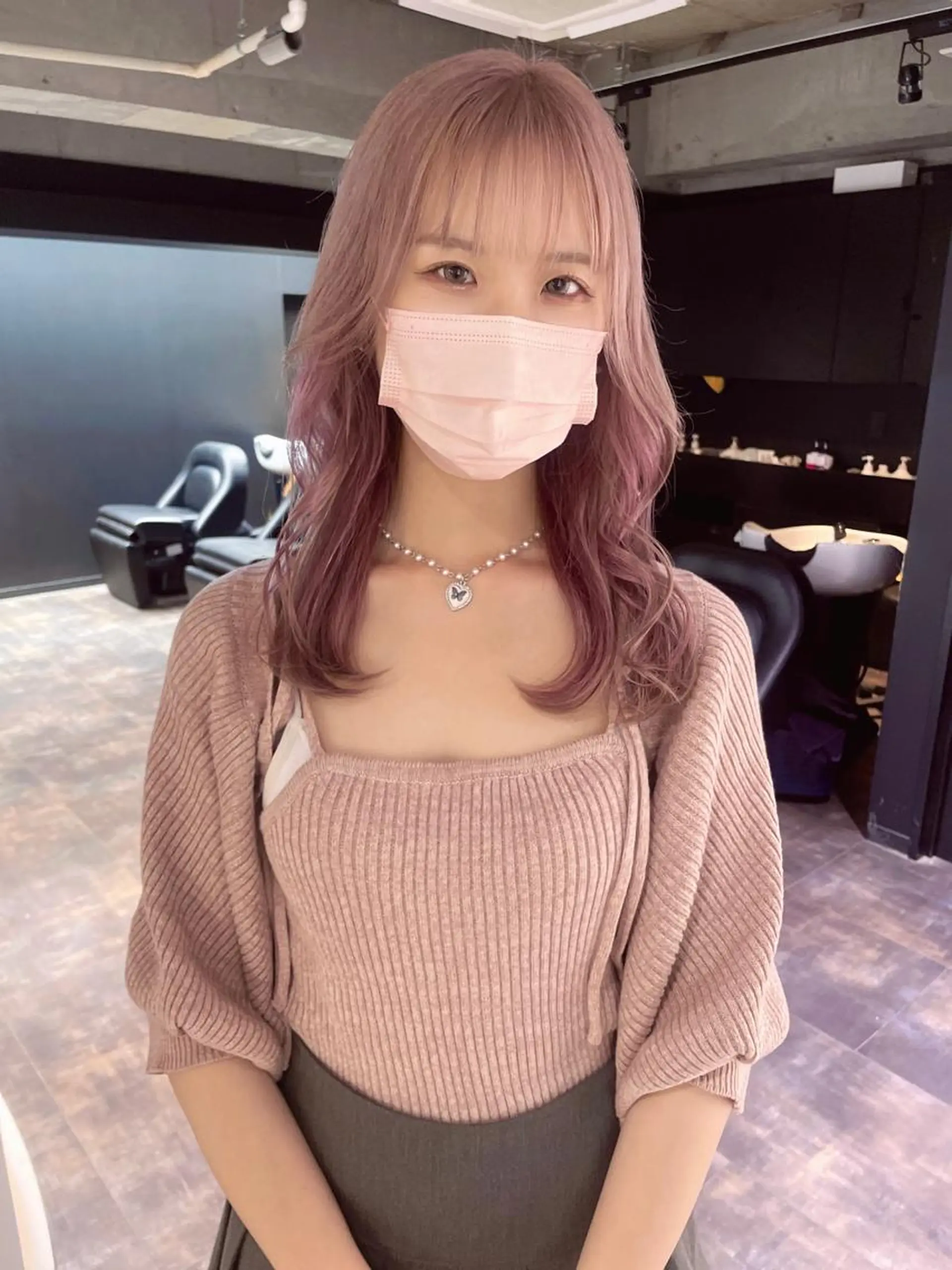 セミロング カラー ブリーチ 心斎橋/ブリーチ minamiのヘアスタイル