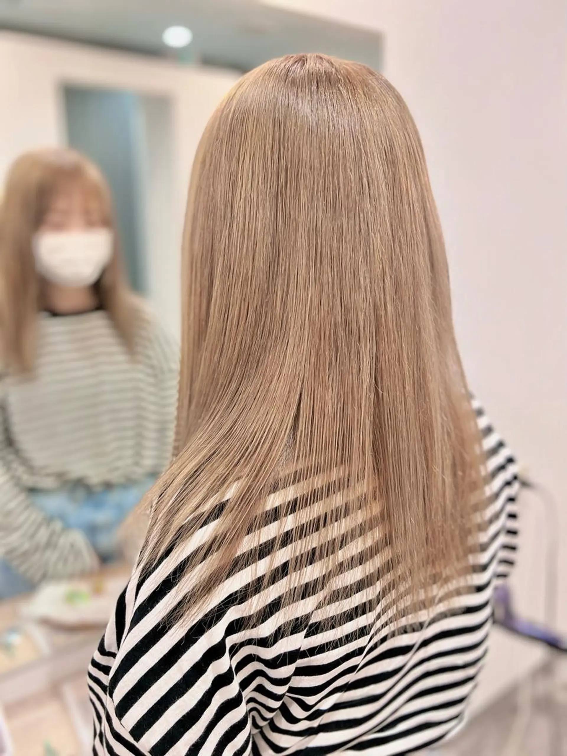 ミディアム 縮毛矯正 ヘアカラー トリートメント ブリーチ毛に縮毛矯正 ✨カラー✨山田 正幸のヘアスタイル