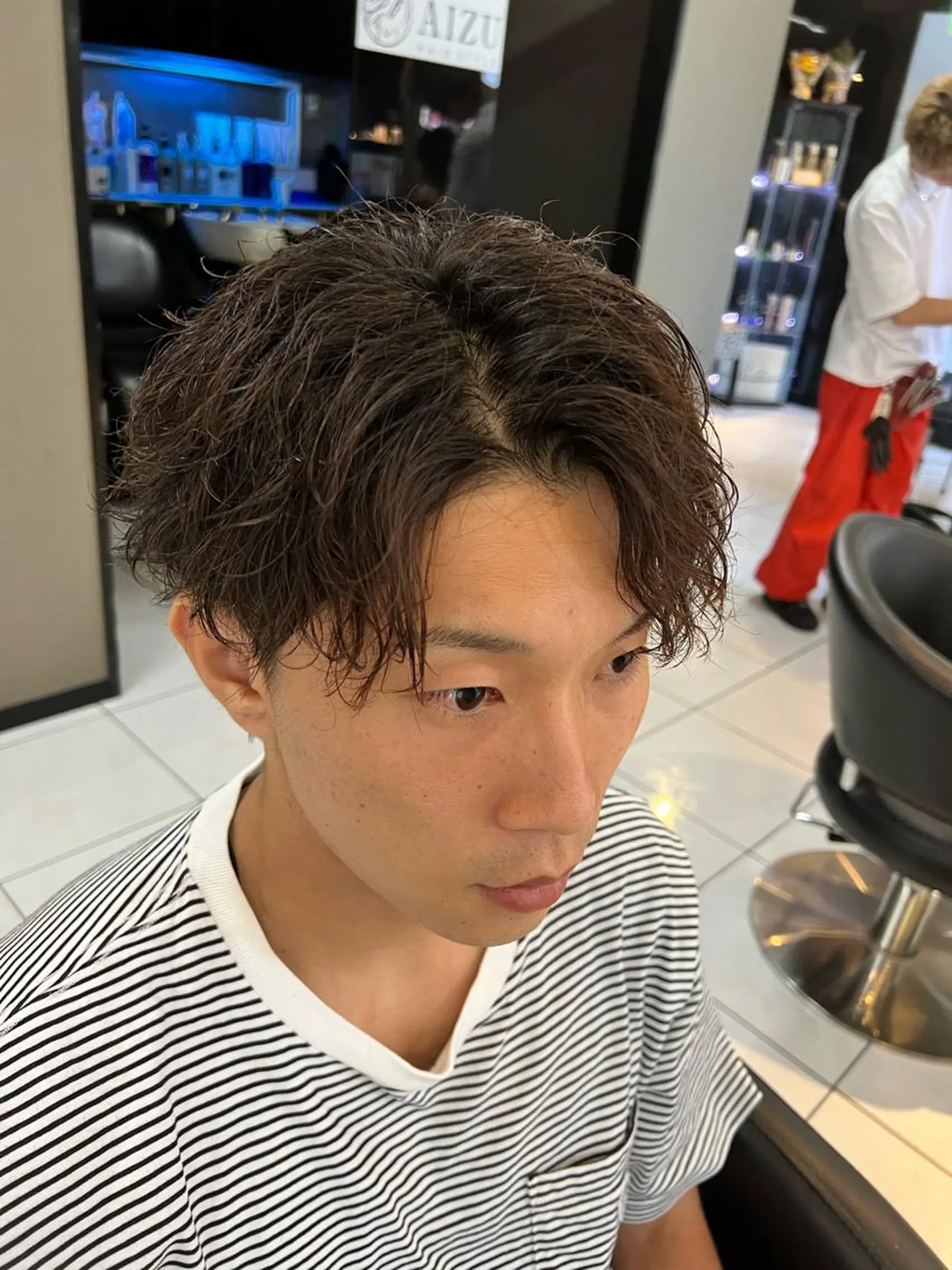 パーマ メンズ センターパート フェードカット カルマパーマ マッシュ メンズパーマ カット パーマ パーマ特化美容師 茂木広幸のヘアスタイル