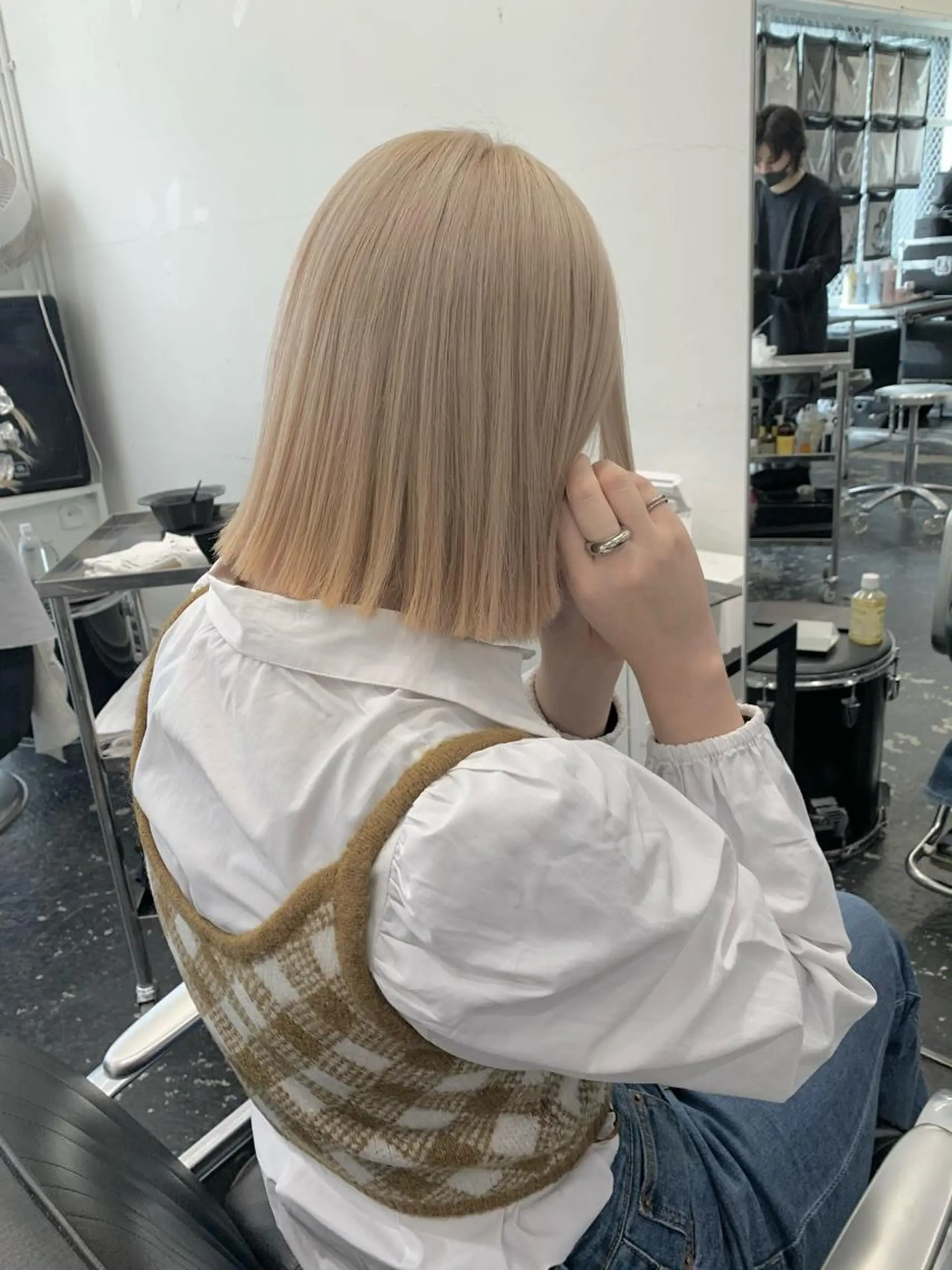 カラー ヘアアレンジ ベージュカラー ブリーチ ブロンド ブロンドベージュ カット ヘアカラー トリートメント 艶ハイトーン/ヘア アレンジAYAKAのヘアスタイル