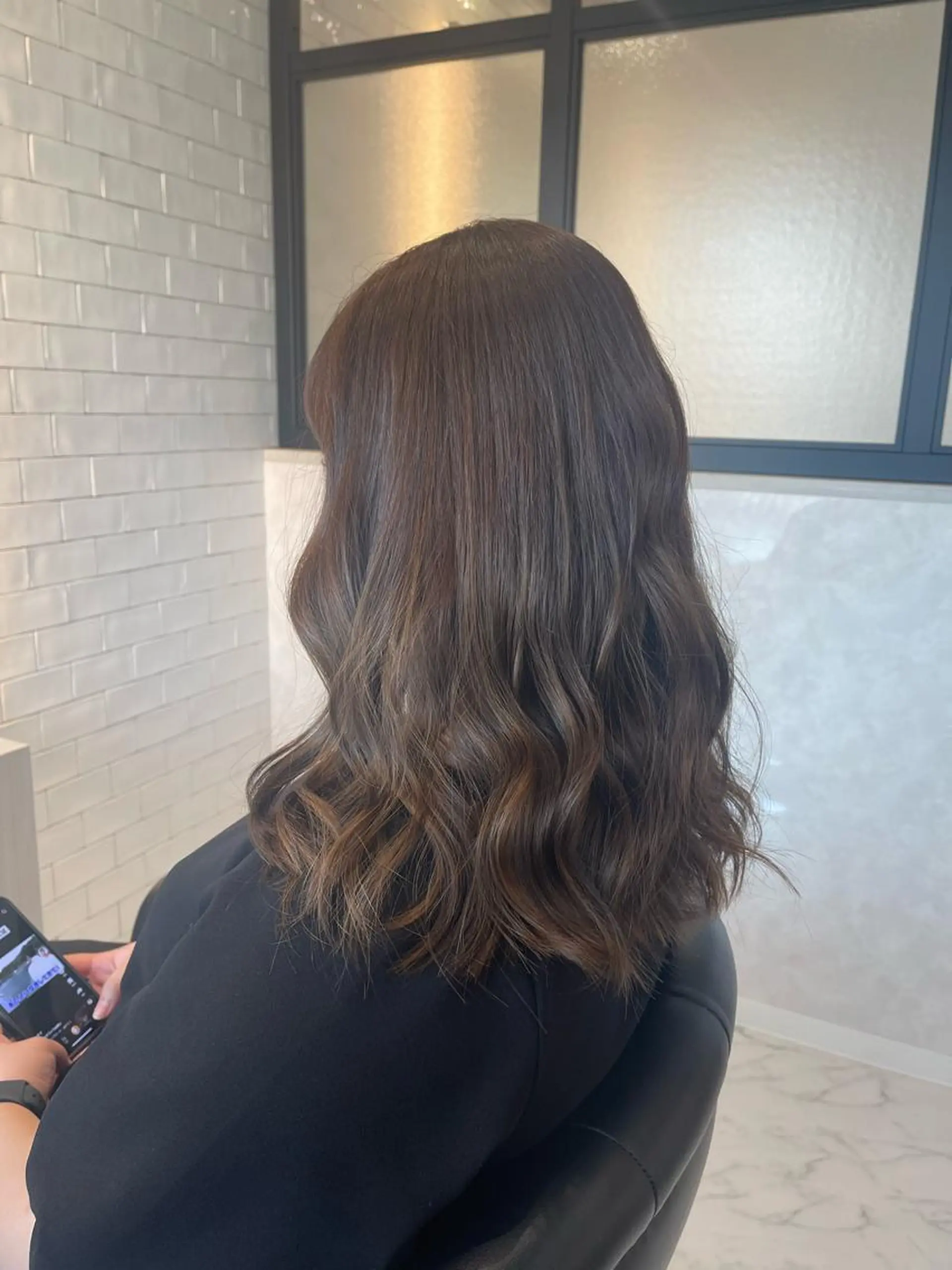 セミロング カラー カット ヘアカラー トリートメント &chaLme   心斎橋所属・emi/髪質改善/ 韓国風/艶カラーのヘアスタイル