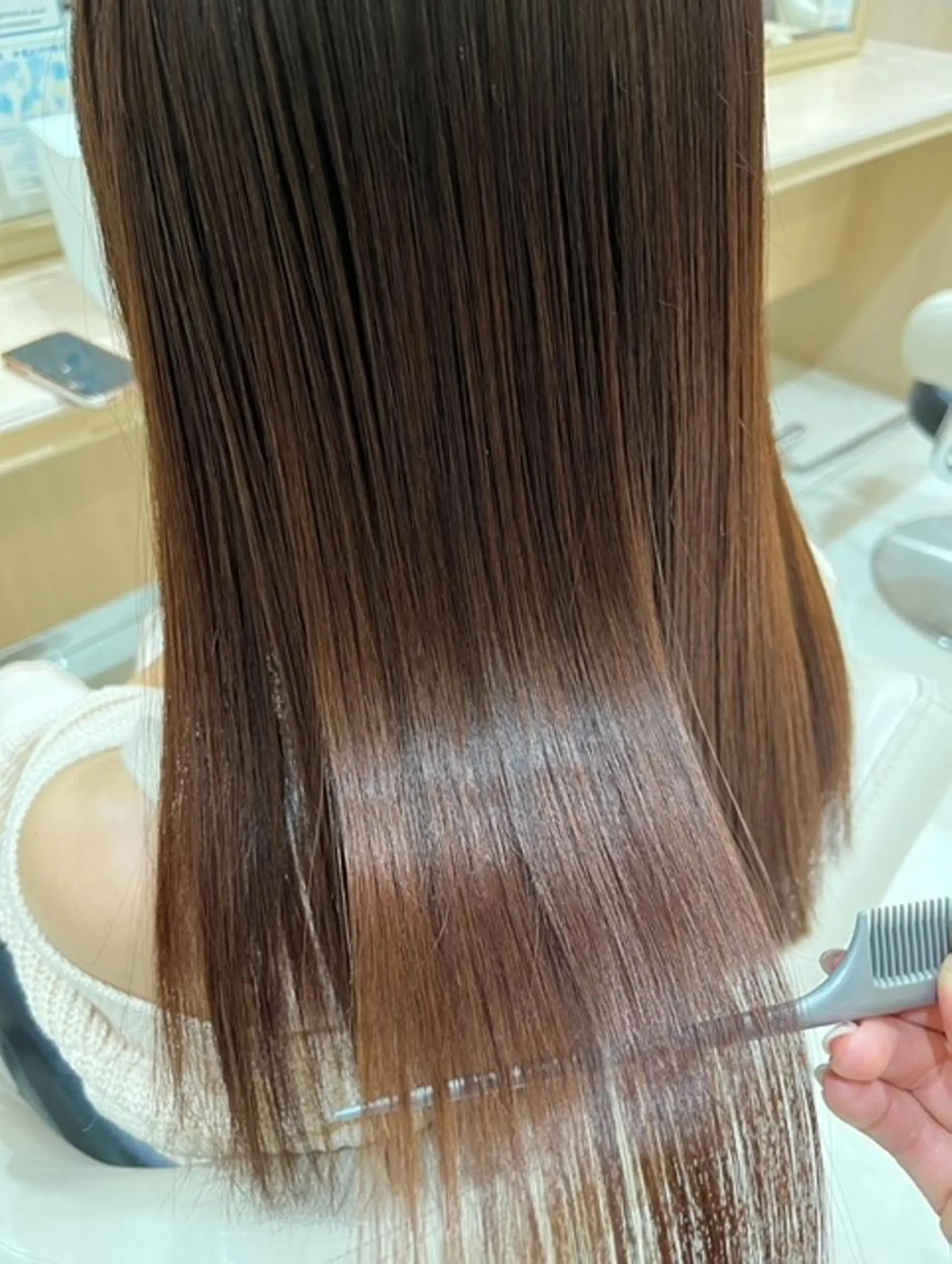 セミロング パーマ 縮毛矯正 縮毛矯正 上村 夢斗のヘアスタイル