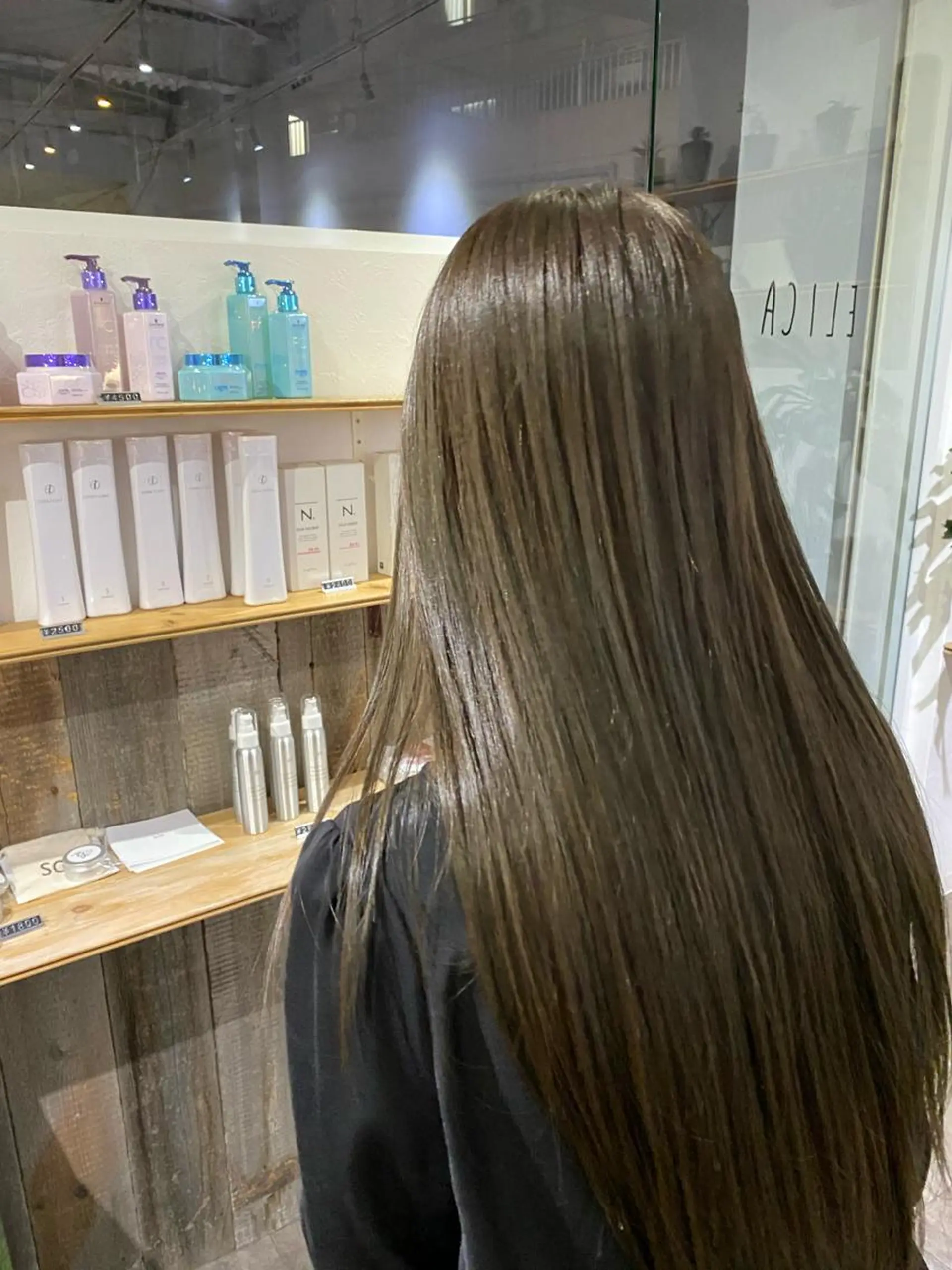 ロング カラー カット トリートメント 森貴裕/ベージュ/ パーマ/オリーブのヘアスタイル