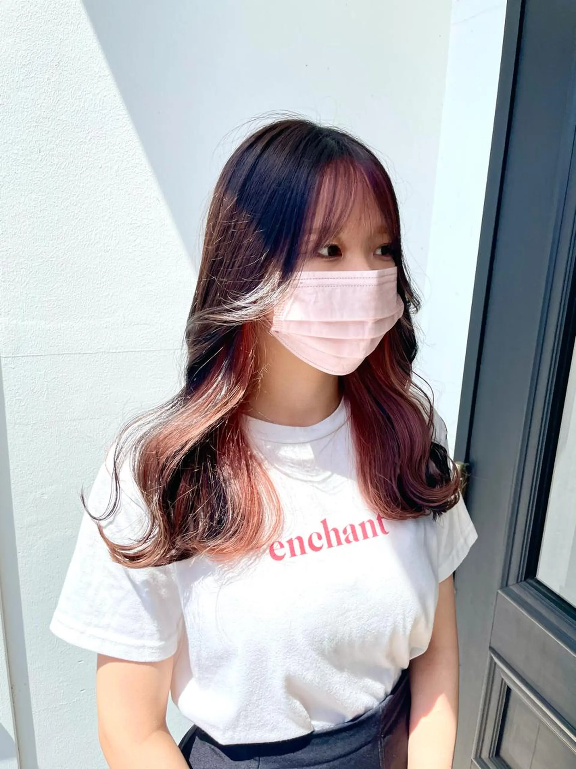 ロング カラー ベージュカラー インナーカラー ピンクカラー ピンクベージュ カット ヘアカラー トリートメント hair  studio A.R.S所属・烏丸/艶髪/レイヤー /韓国風/廣瀬尚輝のヘアスタイル