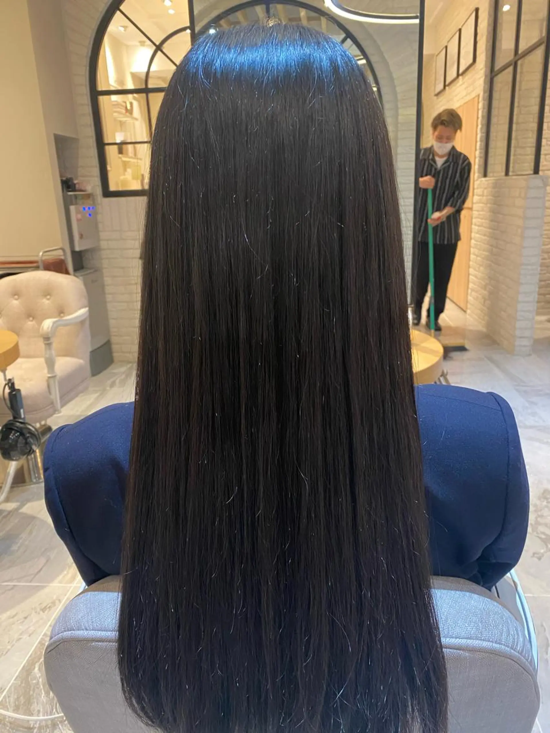 ロング パーマ ストレートパーマ グレージュ/透明感/ 韓国ヘア/RISAのヘアスタイル