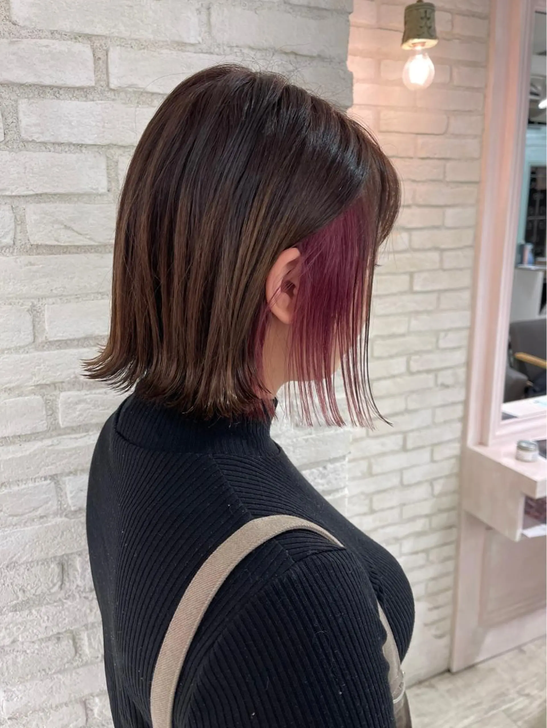 ミディアム カット ヘアカラー トリートメント ボブ/縮毛矯正 髪質改善/もえるのヘアスタイル