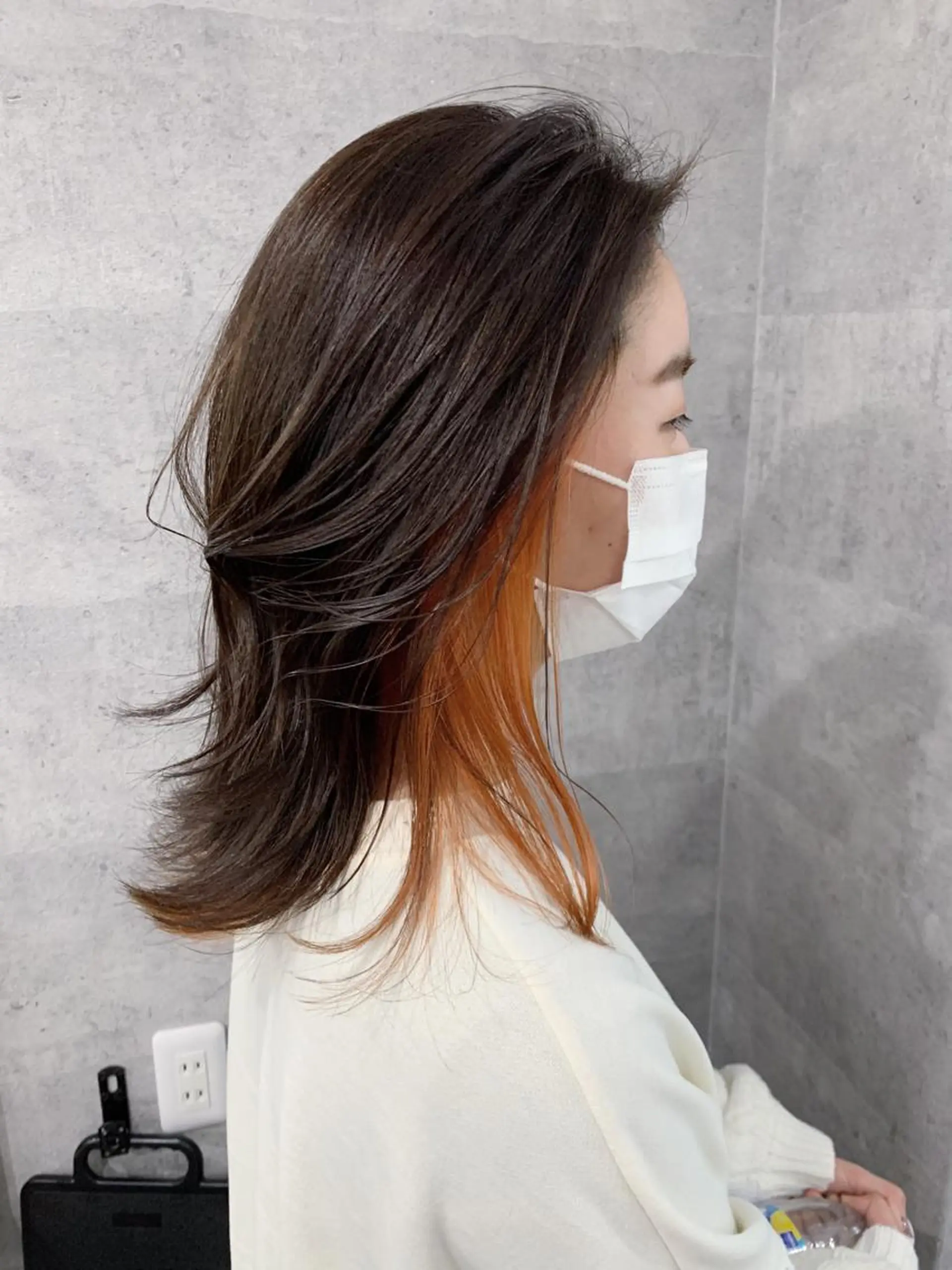 ミディアム カラー ブラウンカラー オレンジ _WHITE 天神店 YUMEKA🐻のヘアスタイル