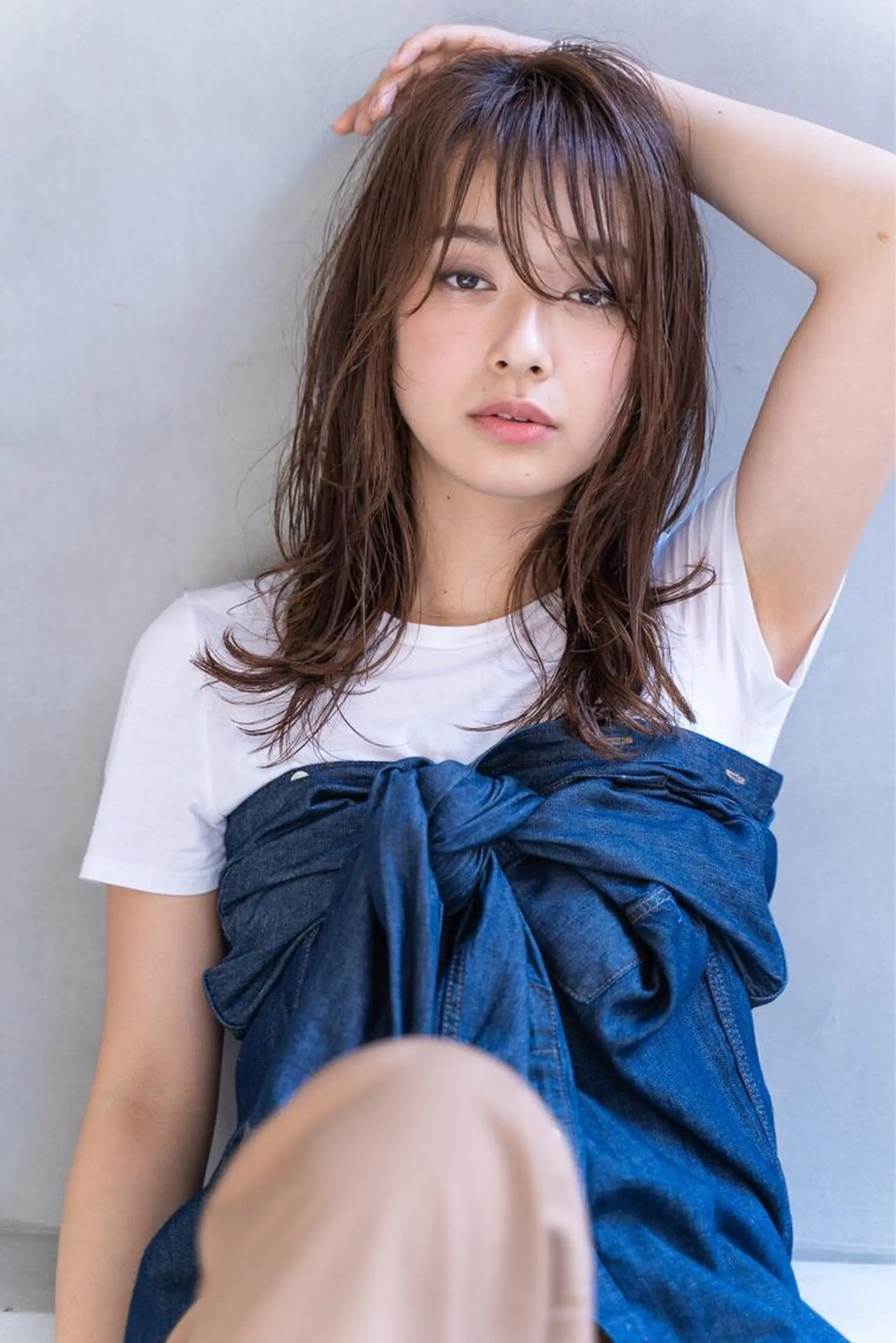 セミロング カラー パーマ 💘透明感カラー💘 沖本 将宏のヘアスタイル