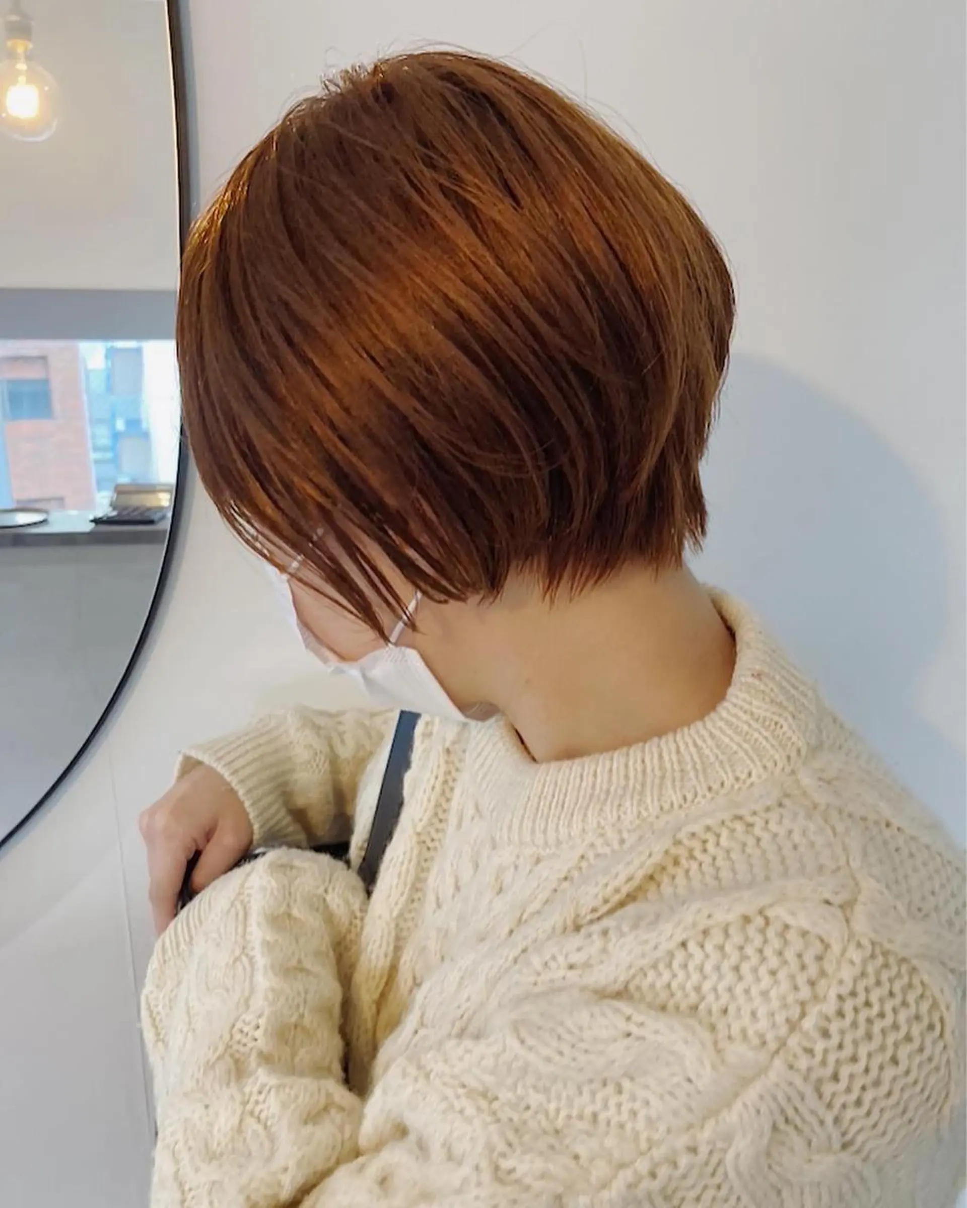 ショート カラー ベージュカラー オレンジ オレンジベージュ ショートヘア 佐伯 和佳のヘアスタイル