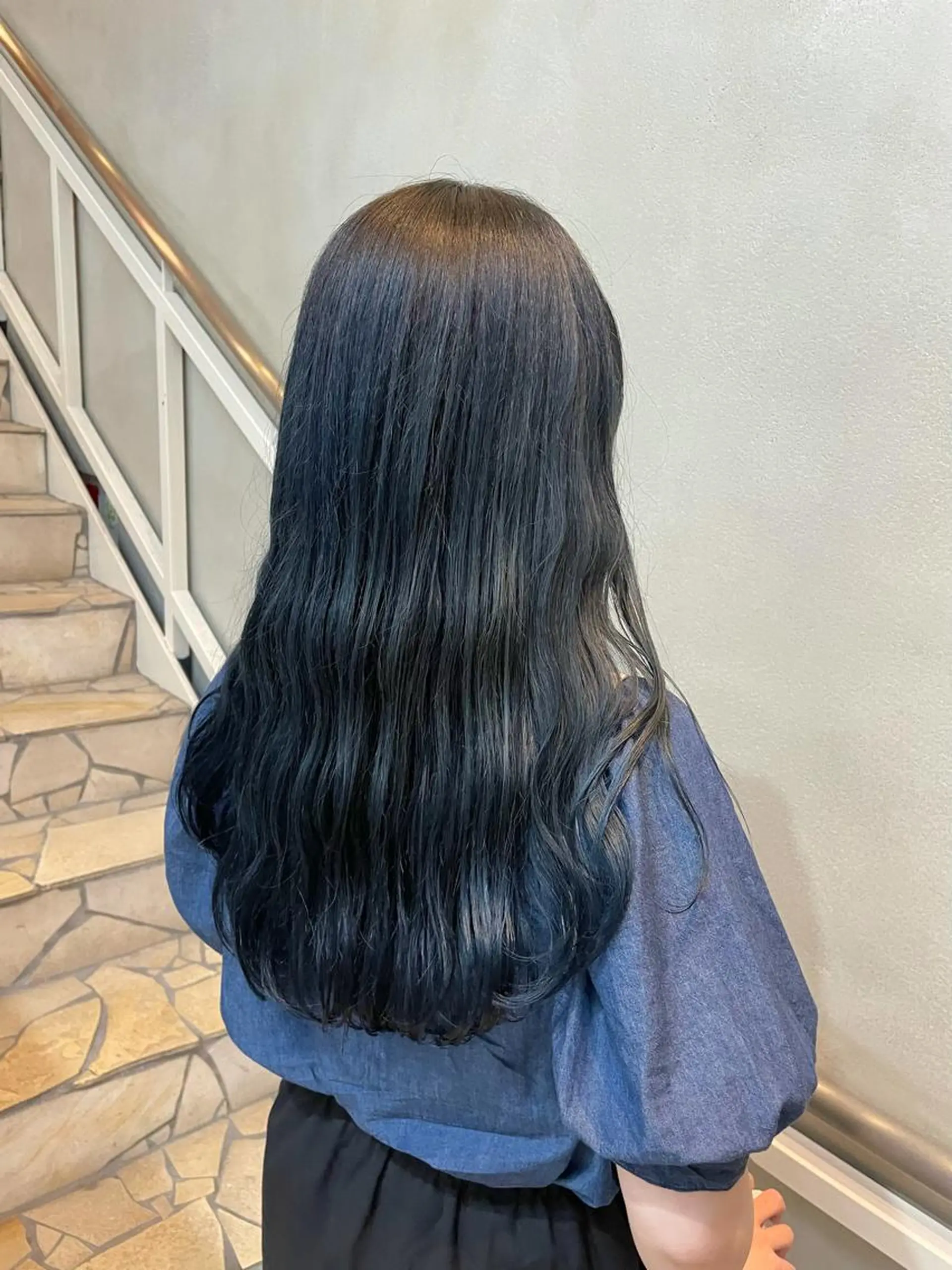 ロング カラー 黒髪 ブルーカラー ブルーブラック 沖縄/ヘアアレンジ /ナカノのヘアスタイル