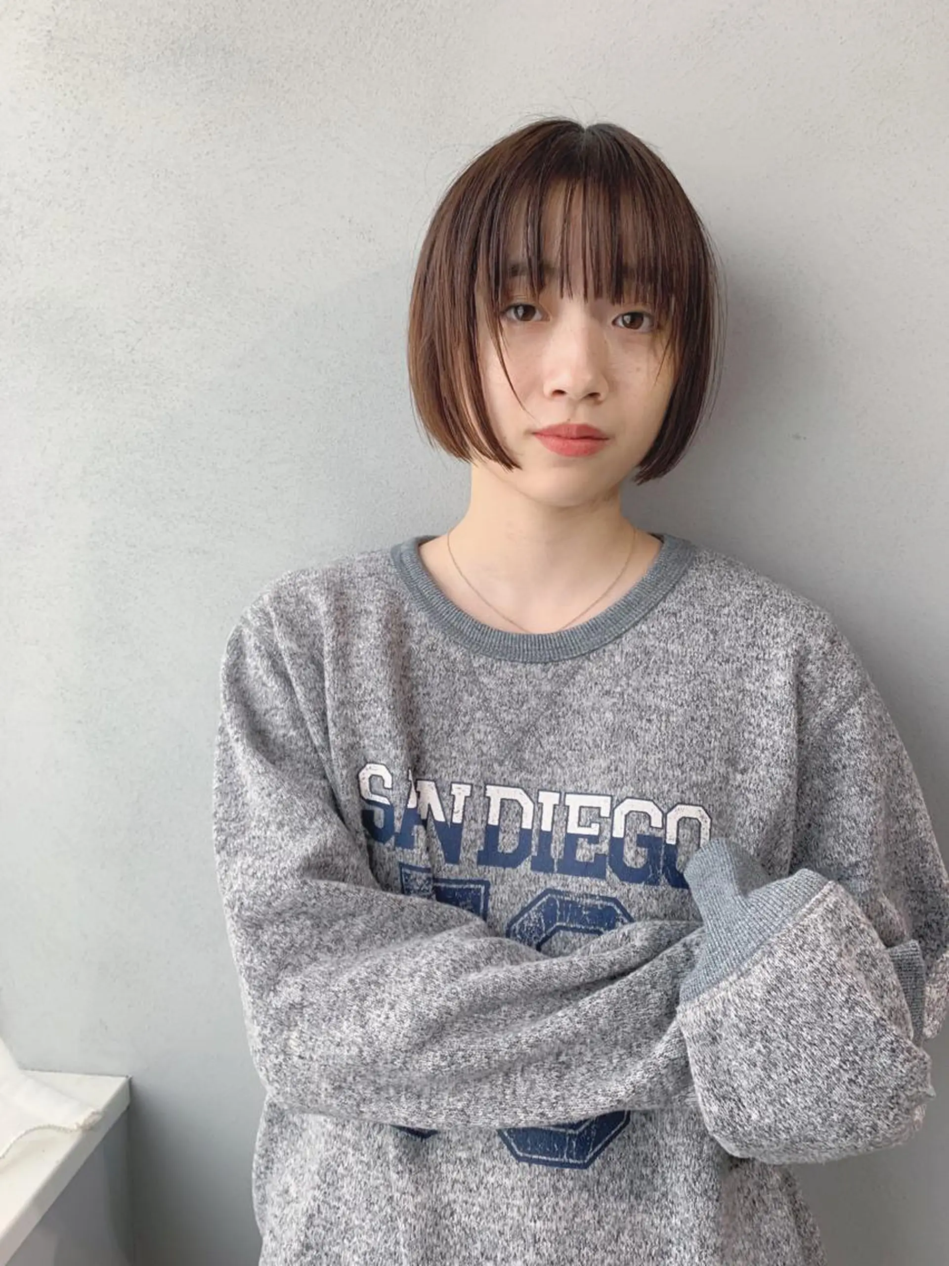 ショート カラー ボブパーマコテ巻き風 パーマNo1深江秀平のヘアスタイル