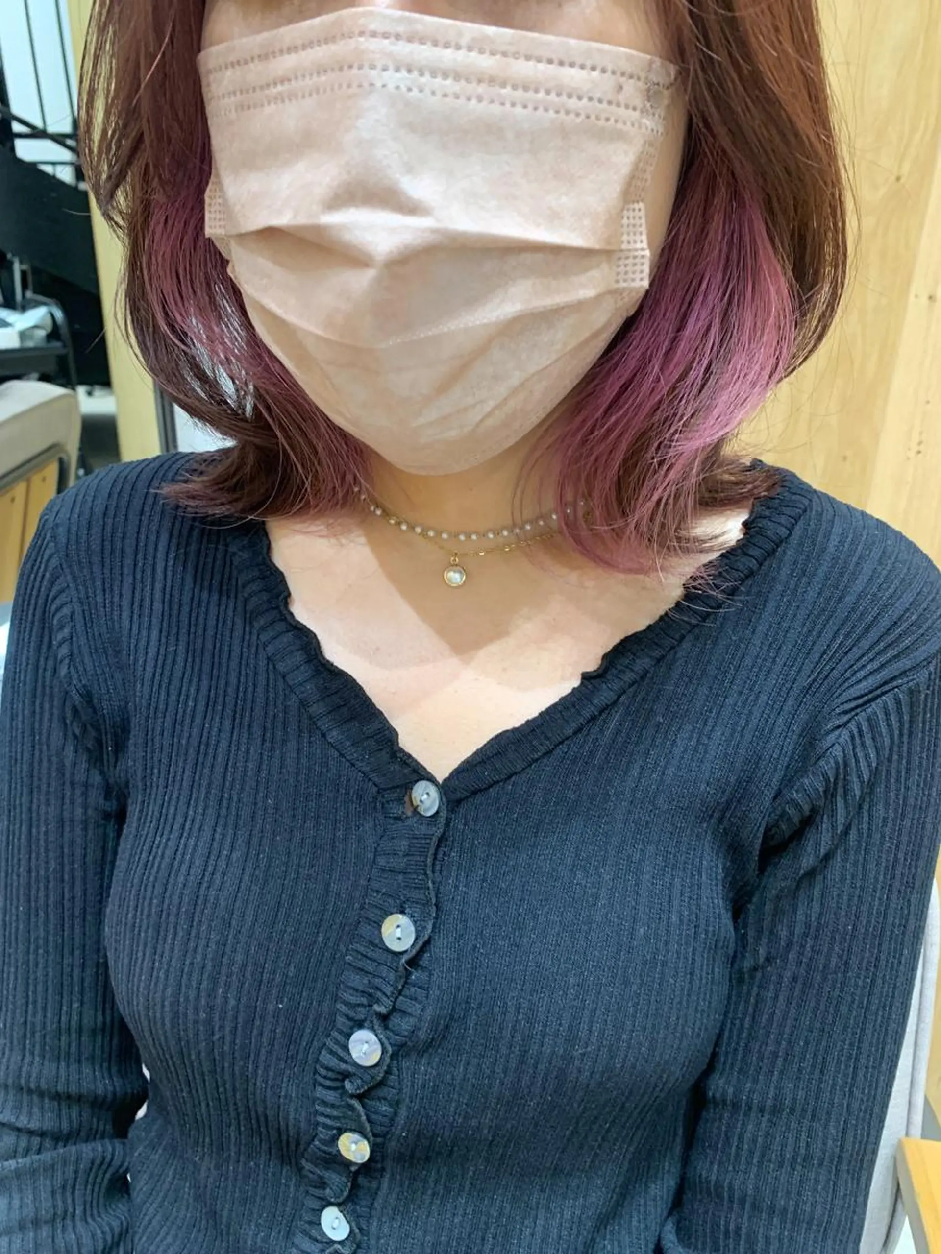 ミディアム カラー ヘアアレンジ ブリーチ ヘアカラー トリートメント yuka .のヘアスタイル