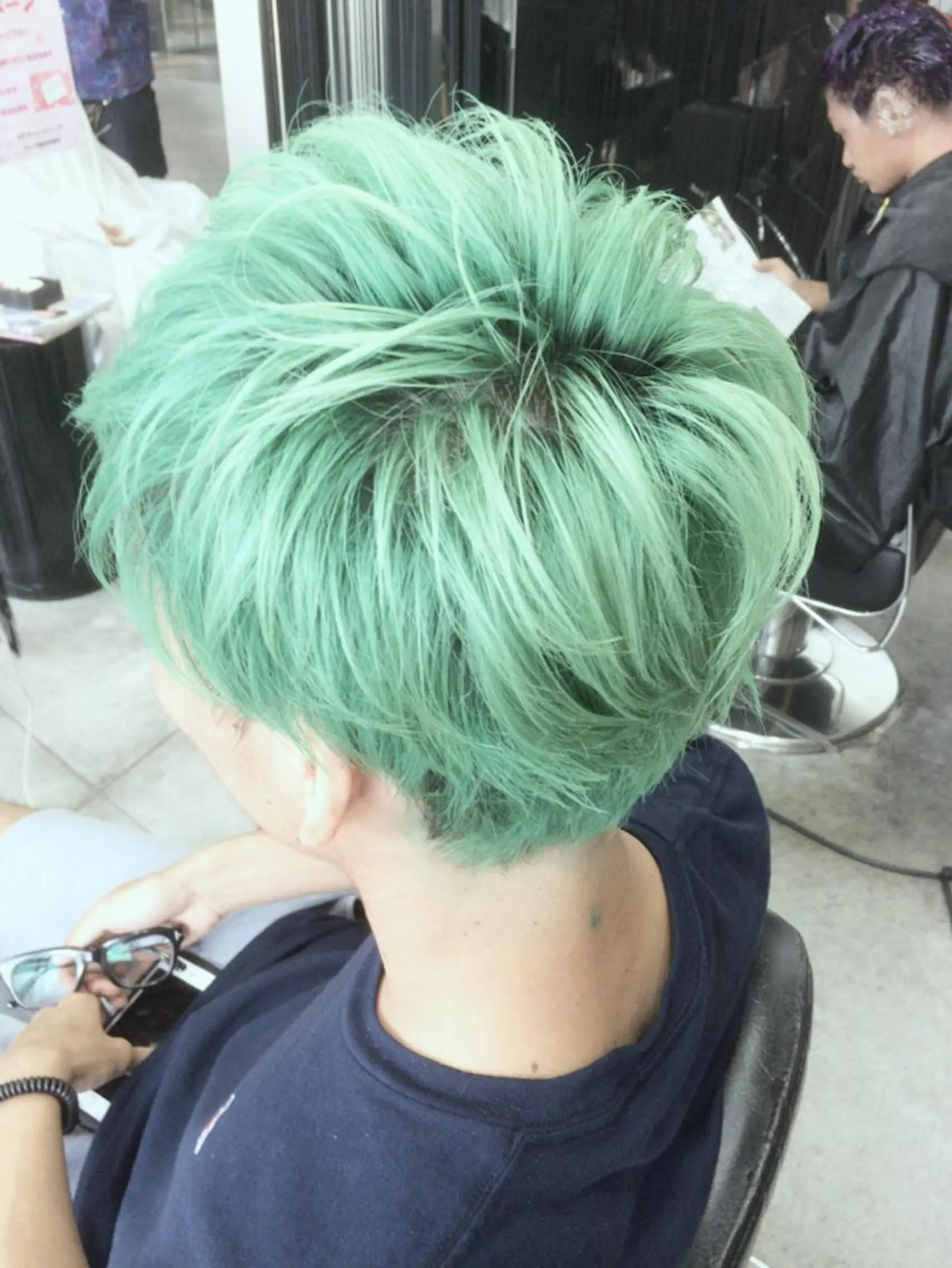 ショート ミディアム セミロング ロング カラー メンズ エメラルドグリーン ロング ショートヘア Hair&Eyelash SUNNY GRACE✂︎Cherie所属・SUNNY GRACEのヘアスタイル