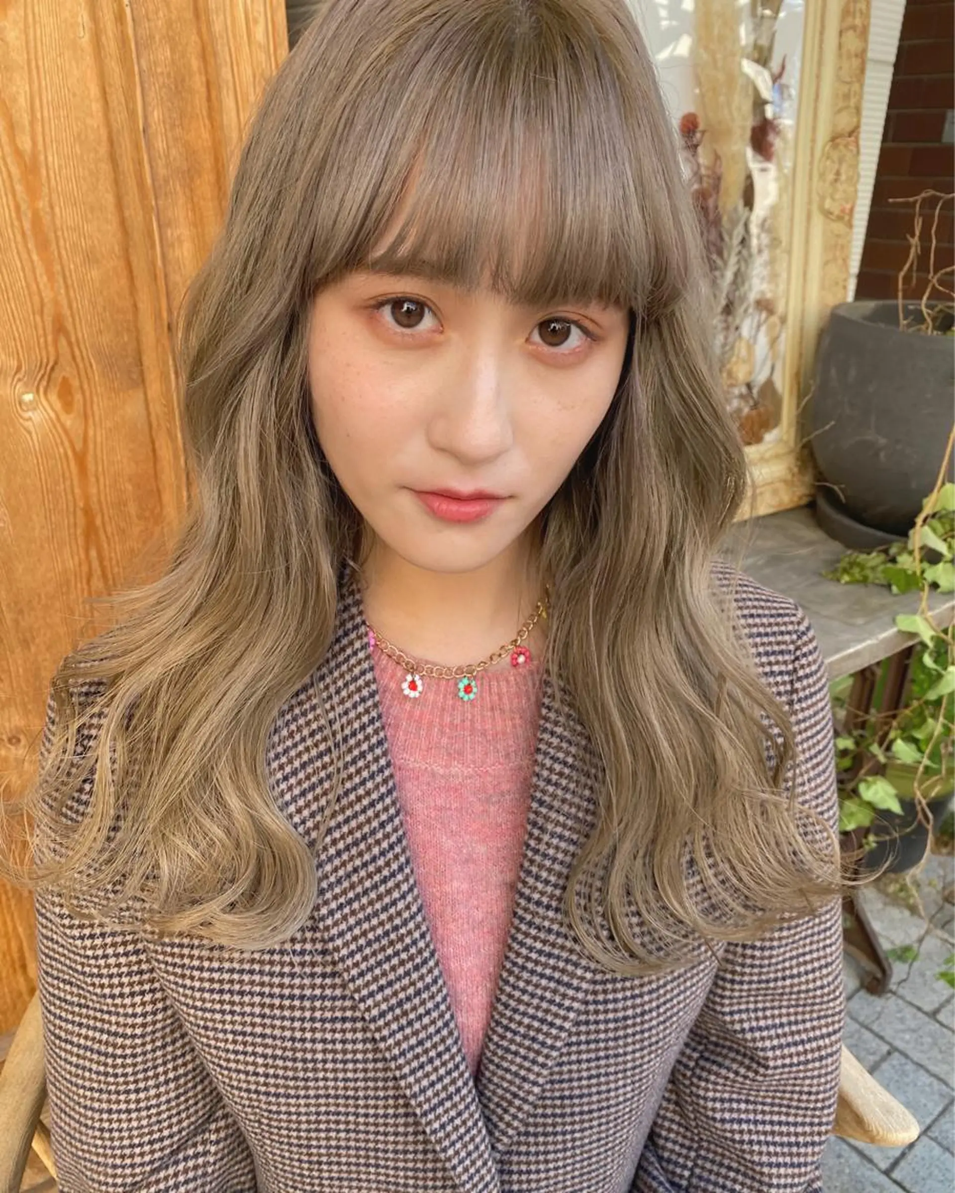 ロング カラー カット パーマ キタダ ヒロキのヘアスタイル