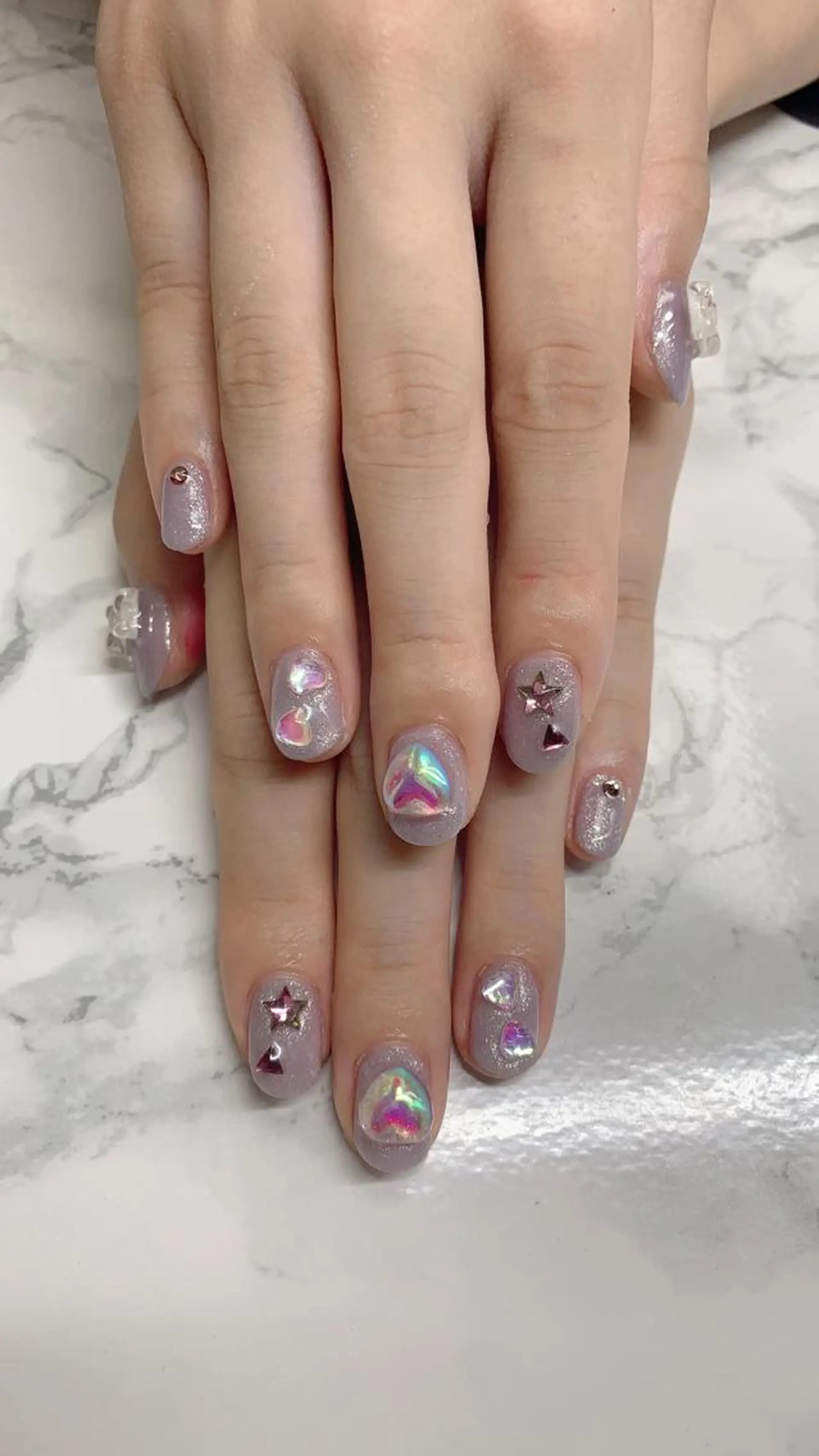 ネイル はな💎ネイル ワンホン、長さ出しのネイルデザイン