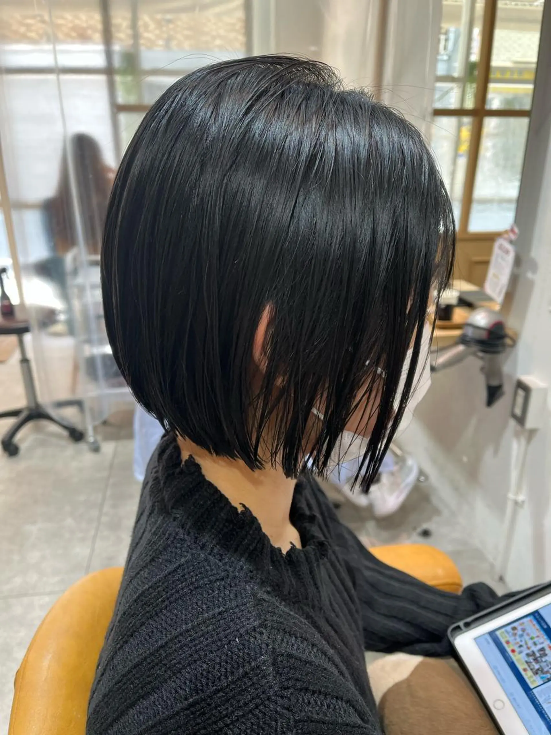 ショート 切りっぱなしボブ ボブ カット ヘッドスパ 田辺 黎花のヘアスタイル
