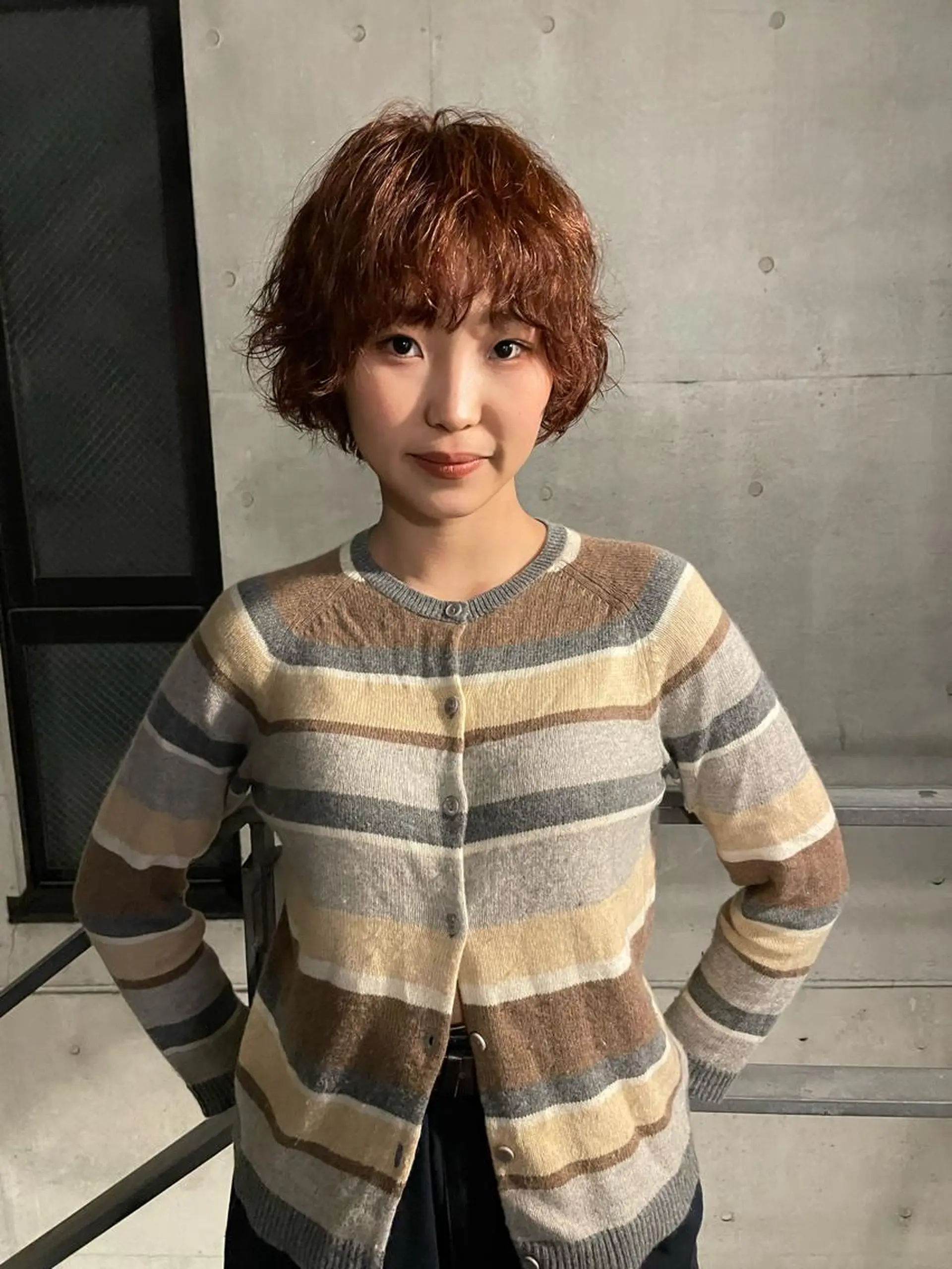 ショート パーマ yumeka🩶ボブ 暖色/透け感カラーのヘアスタイル