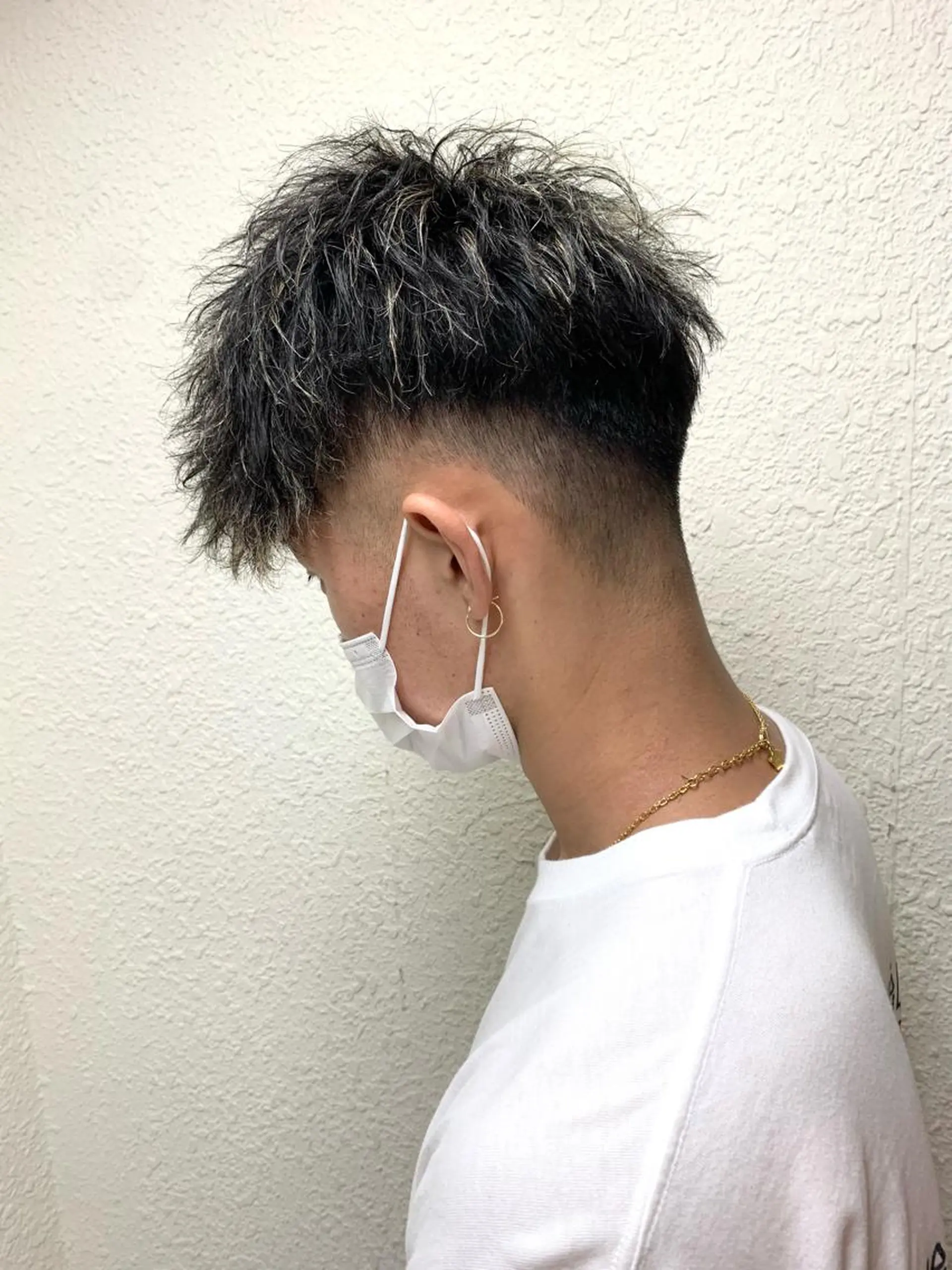 ショート カラー メンズ フェードカット メンズメッシュ メッシュ LAGRECE大阪梅田店所属・美髪矯正・髪質改善 【中村吉孝】のヘアスタイル