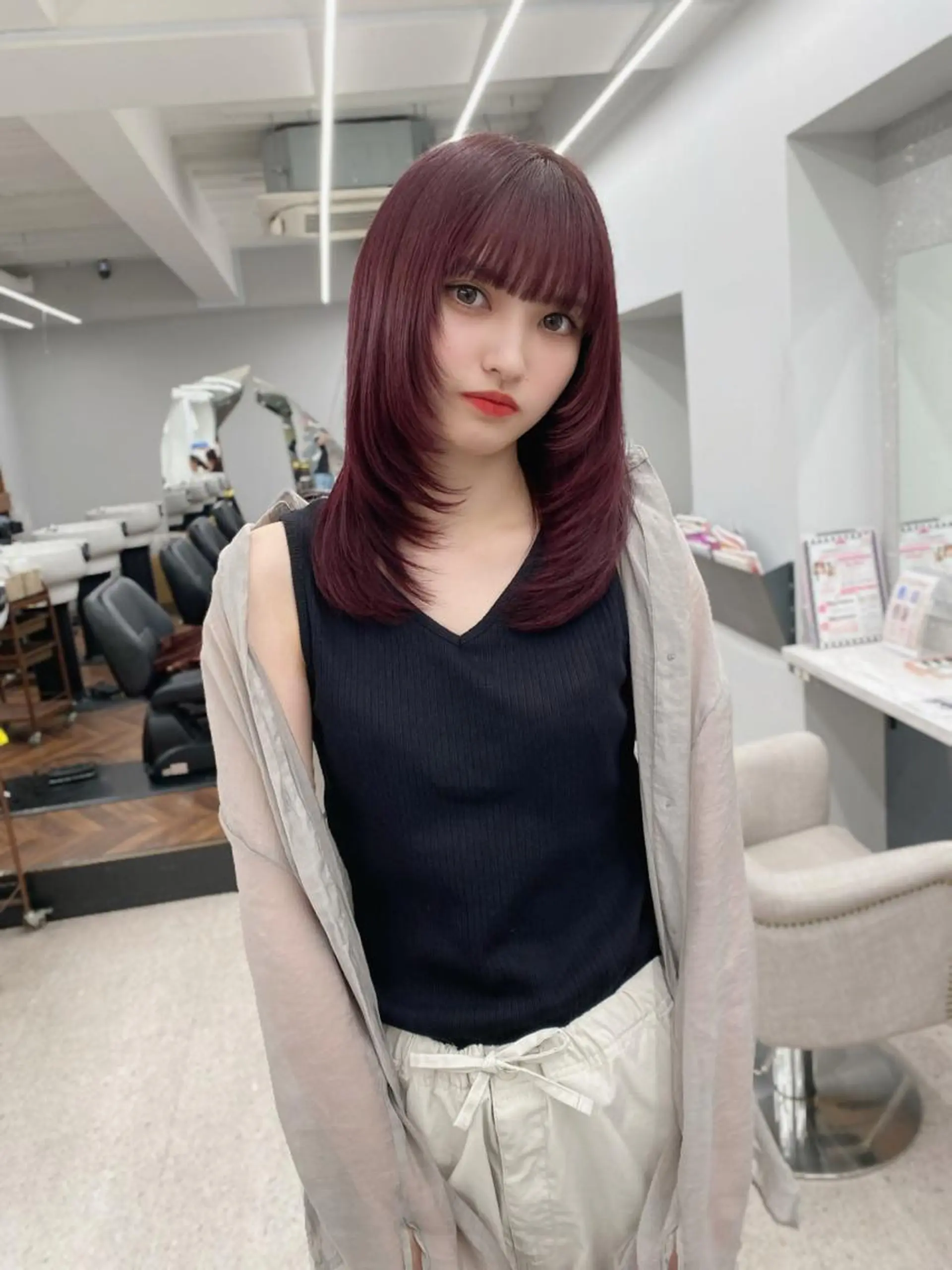 ロング カット ヘアカラー トリートメント 京都レイヤーカット/ 縮毛矯正/羽柴りくのヘアスタイル