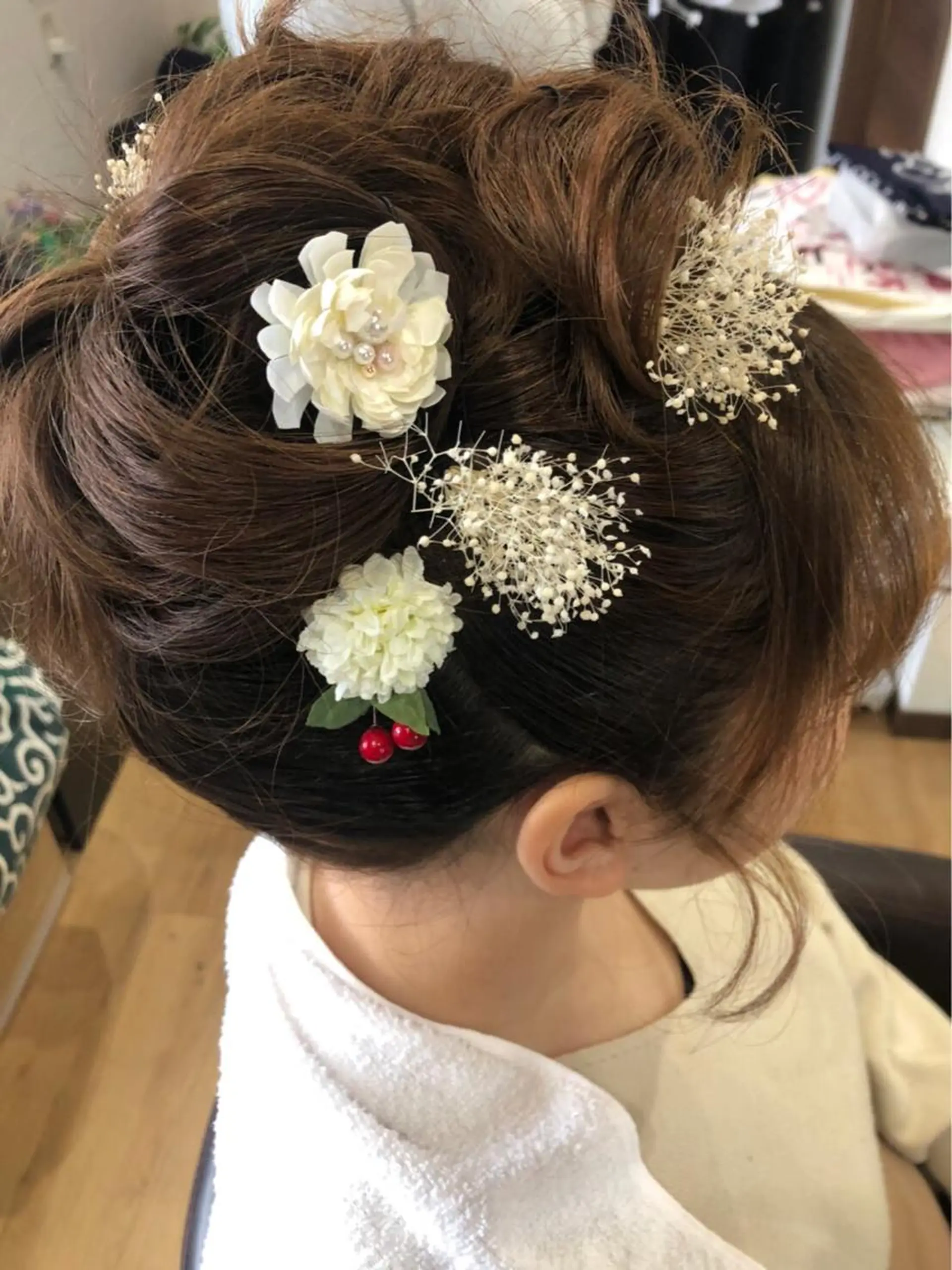 セミロング ヘアアレンジ 成人式 Kanani所属・田中 佐枝子のヘアスタイル