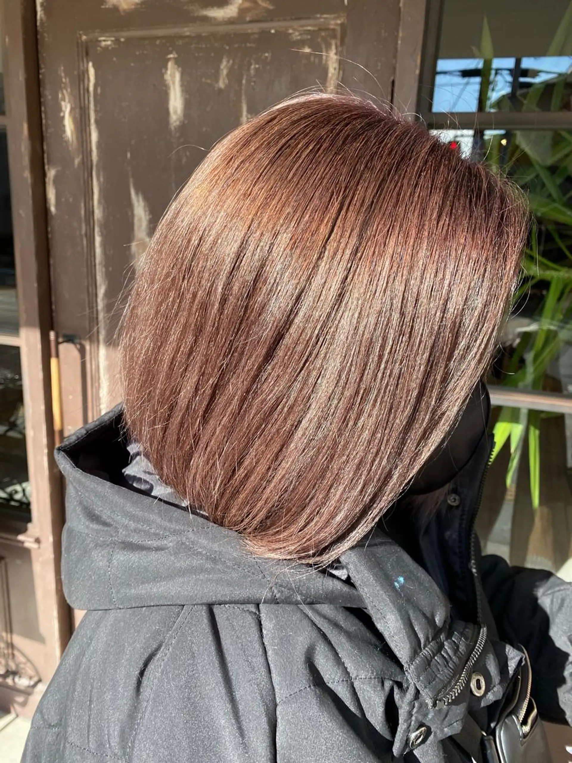 ミディアム カラー ブラウンカラー ココアブラウン ボブ 川越 輝梨奈のヘアスタイル