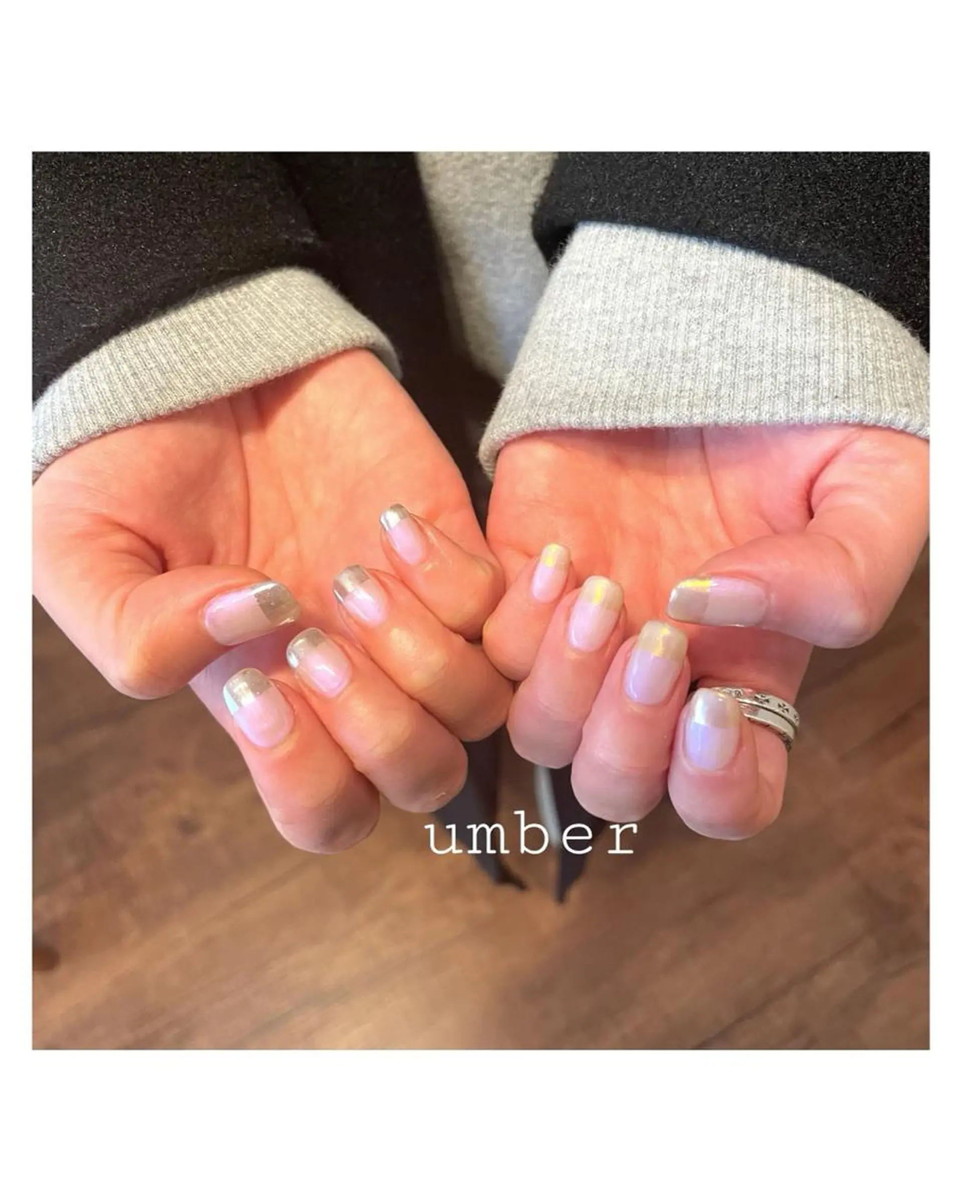 ネイル クリアネイル フラッシュネイル フットネイル フレンチネイル マグネットネイル ハンドネイル umber 三茶1分のネイルデザイン