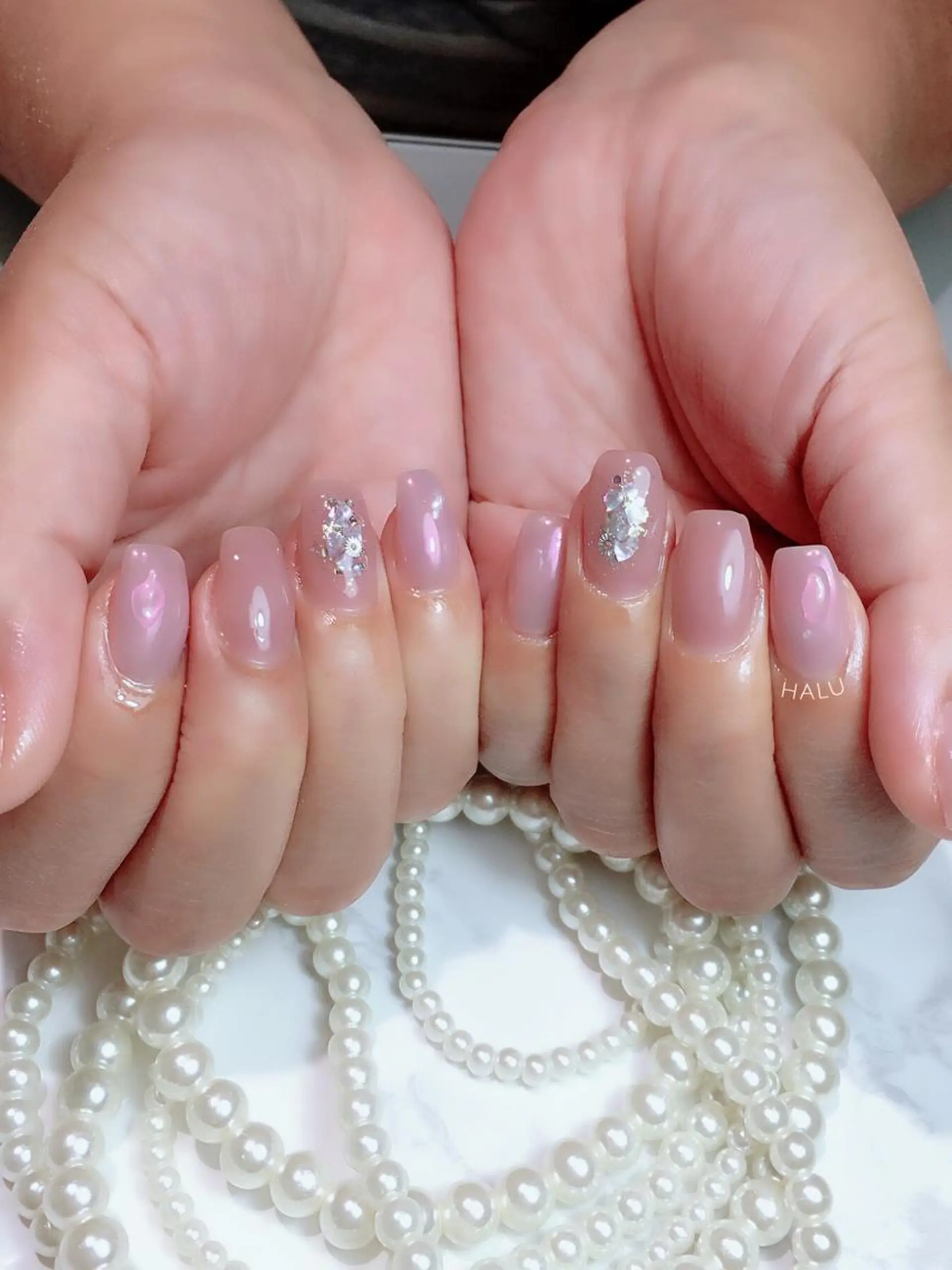 ネイル ミラーネイル ピンク HALU ハルのネイルデザイン