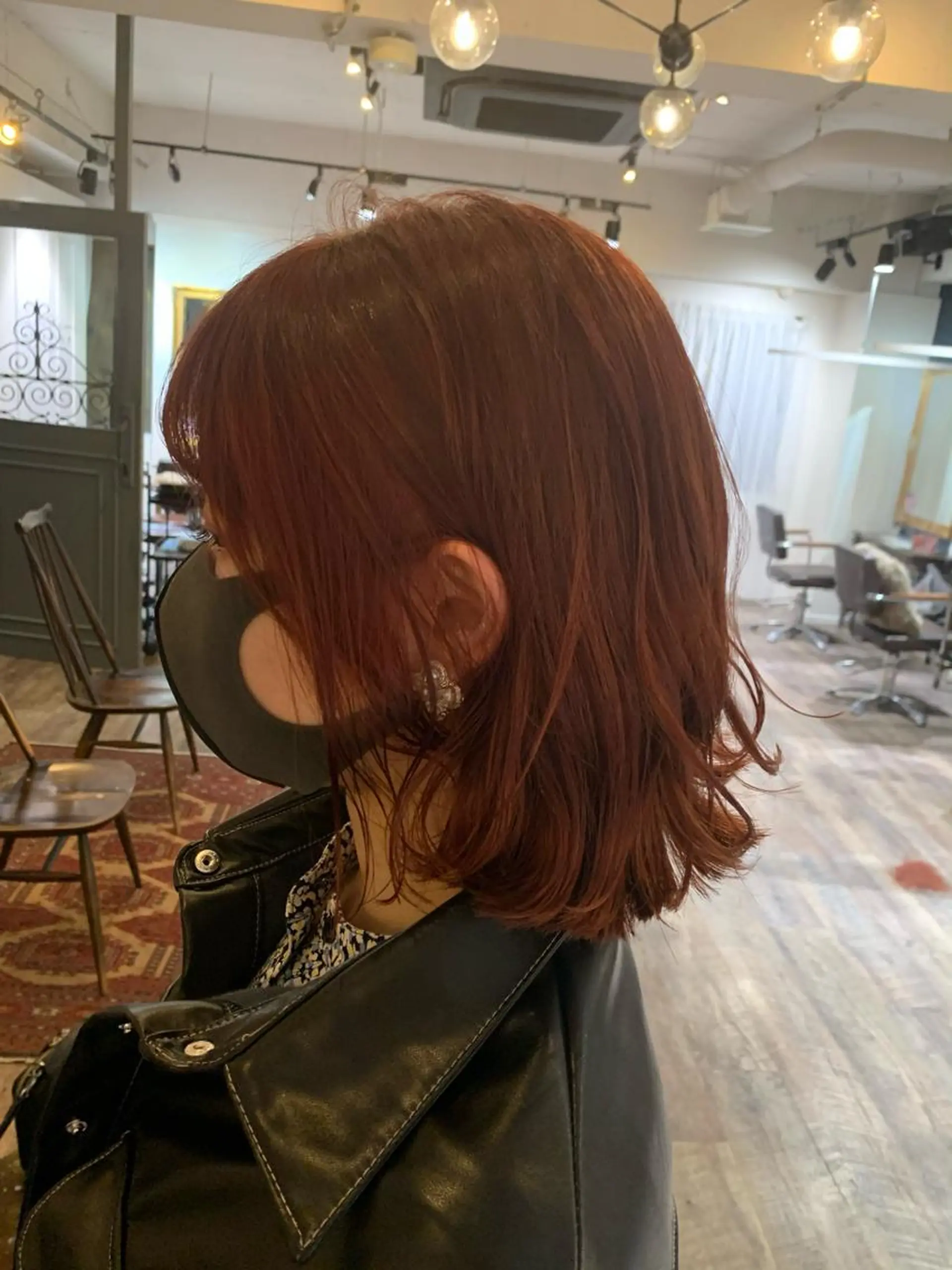 ミディアム カラー ブリーチ ケアブリーチ オレンジ ピンクカラー GO TODAY  SHAIR SALON 梅田NU茶屋町店所属・田中成美/レイヤー カット/透明感カラーのヘアスタイル