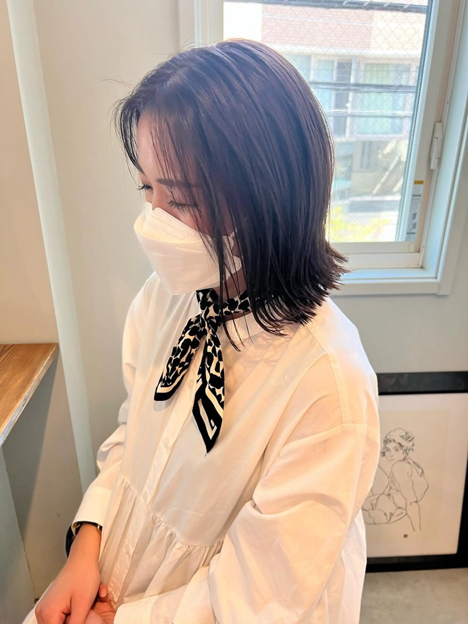 ミディアム カラー ミディアムパーマ /癖毛パーマのヘアスタイル