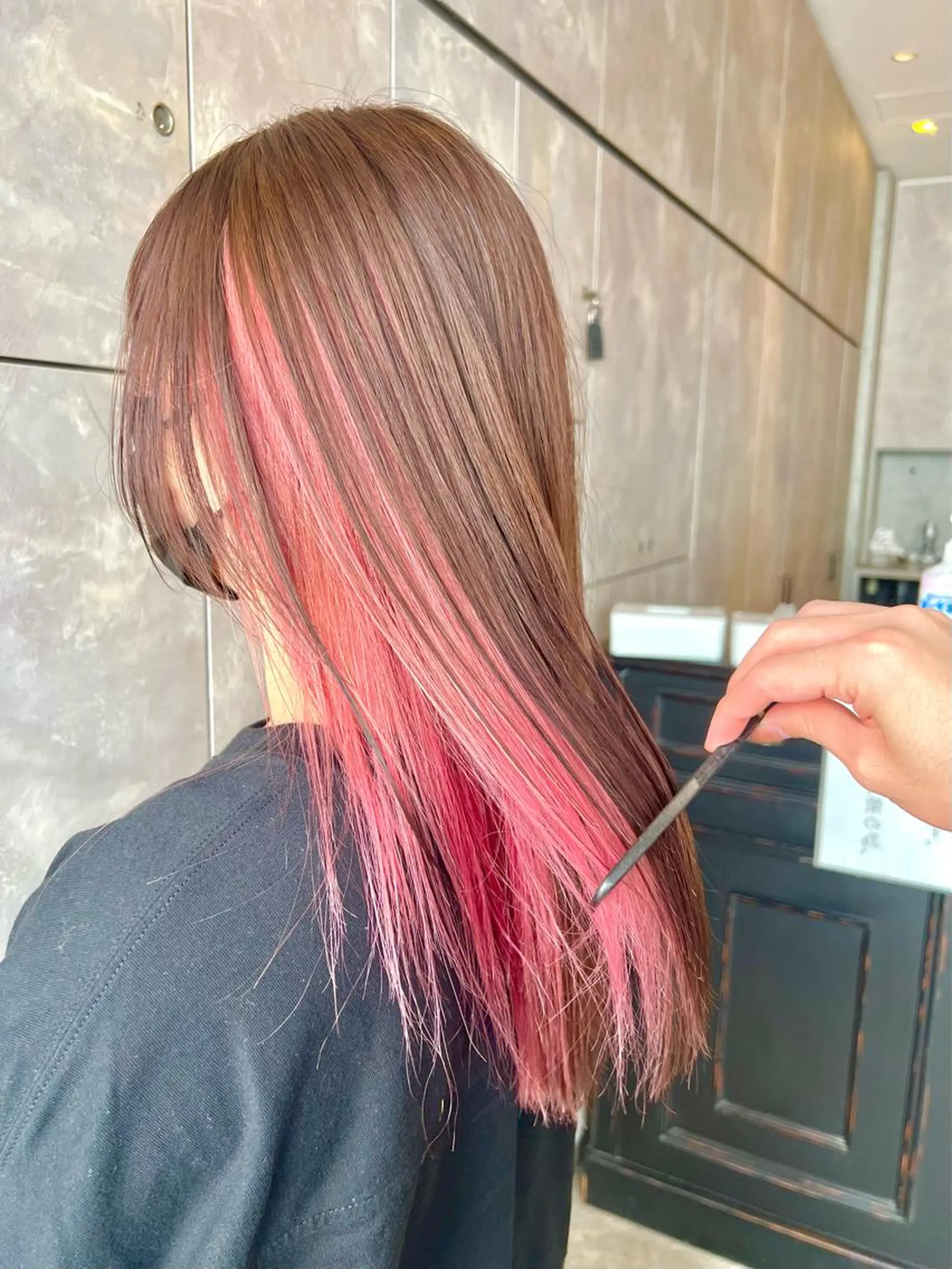 セミロング カラー ヘアアレンジ ヘアカラー トリートメント ヘッドスパ ヘアセット 🌈インナーカラー ‘ショウマ’🌈のヘアスタイル