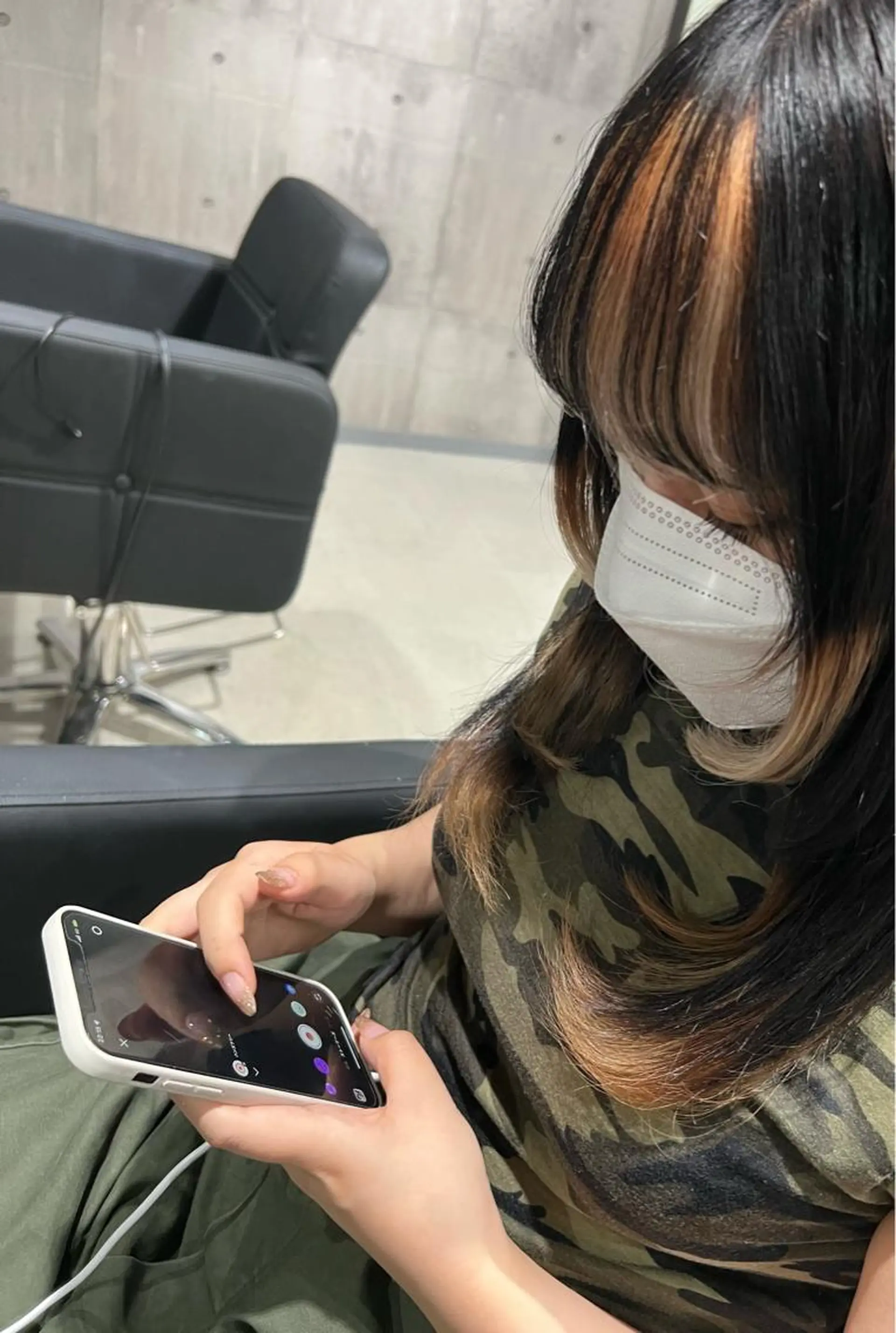 セミロング カラー ヘアアレンジ インナーカラー _WHITE京橋店所属・髪質改善_WHITE RYUSUKEのヘアスタイル