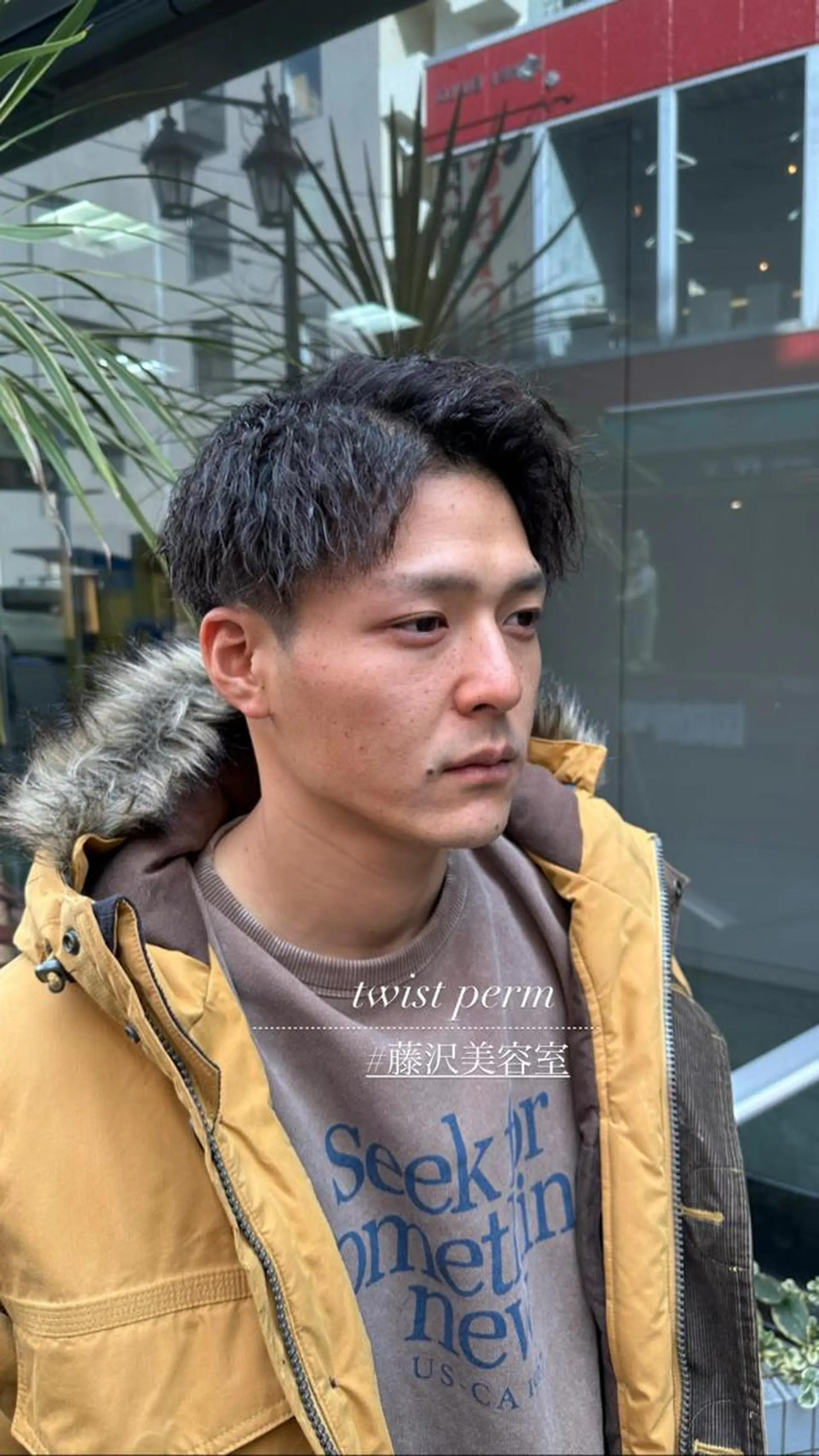 ショート パーマ メンズ メンズハイライト メンズパーマ ハイライト パーマ職人 渡邊　優雅のヘアスタイル